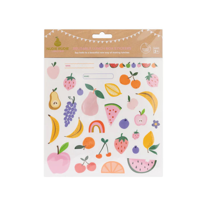 Nudie Rudie - Reusable Lunch Box Stickers Tutti Fruitti Fun