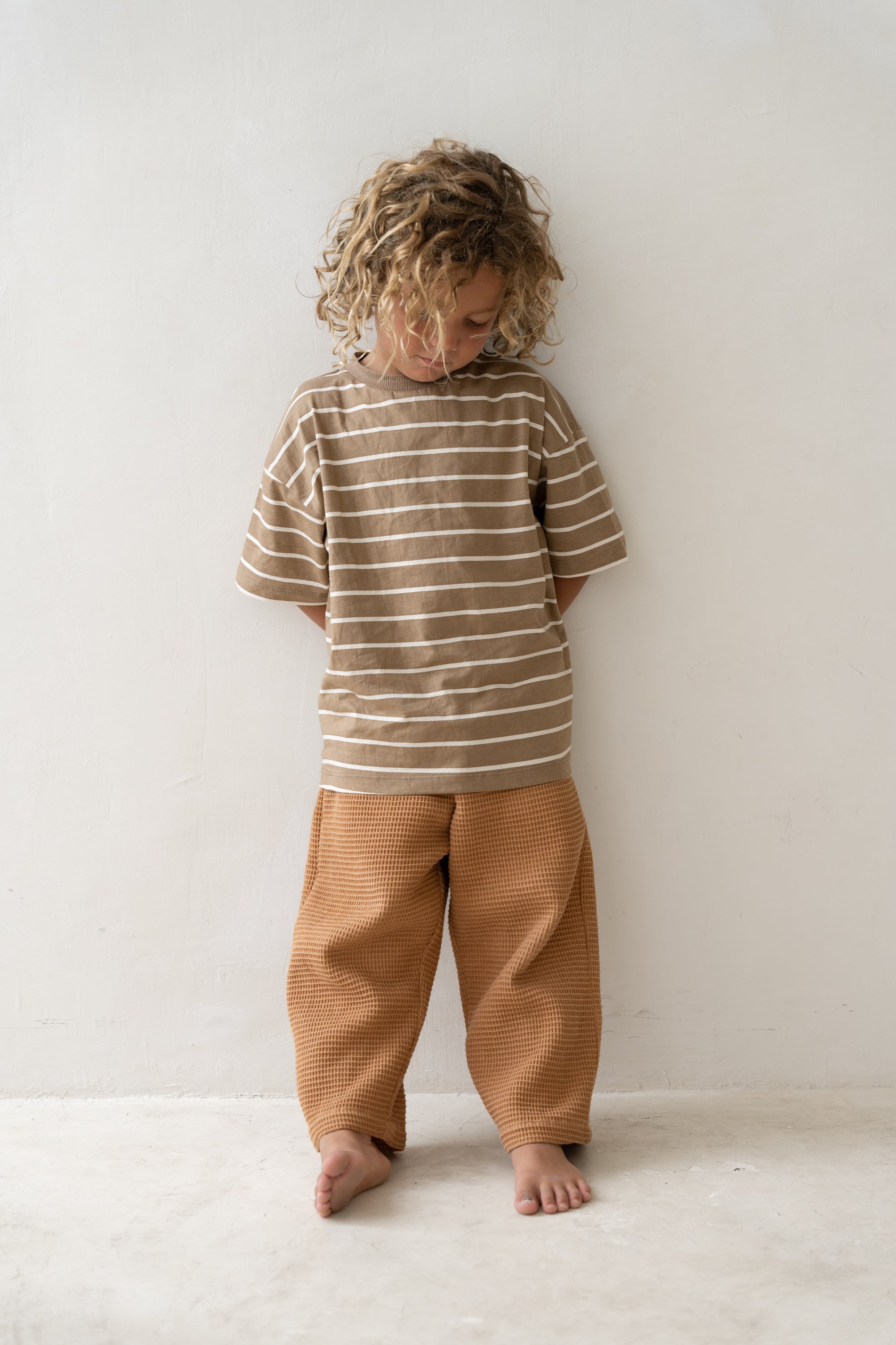 Illoura the Label - Basic Tee Cocoa Stripe - Size 4