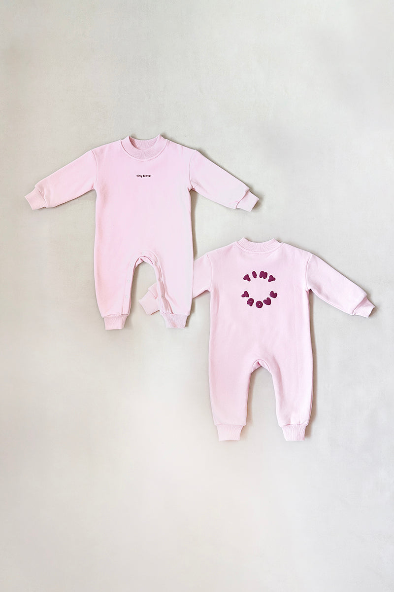 Tiny Trove - Otto Puff Circle Logo Romper Pink