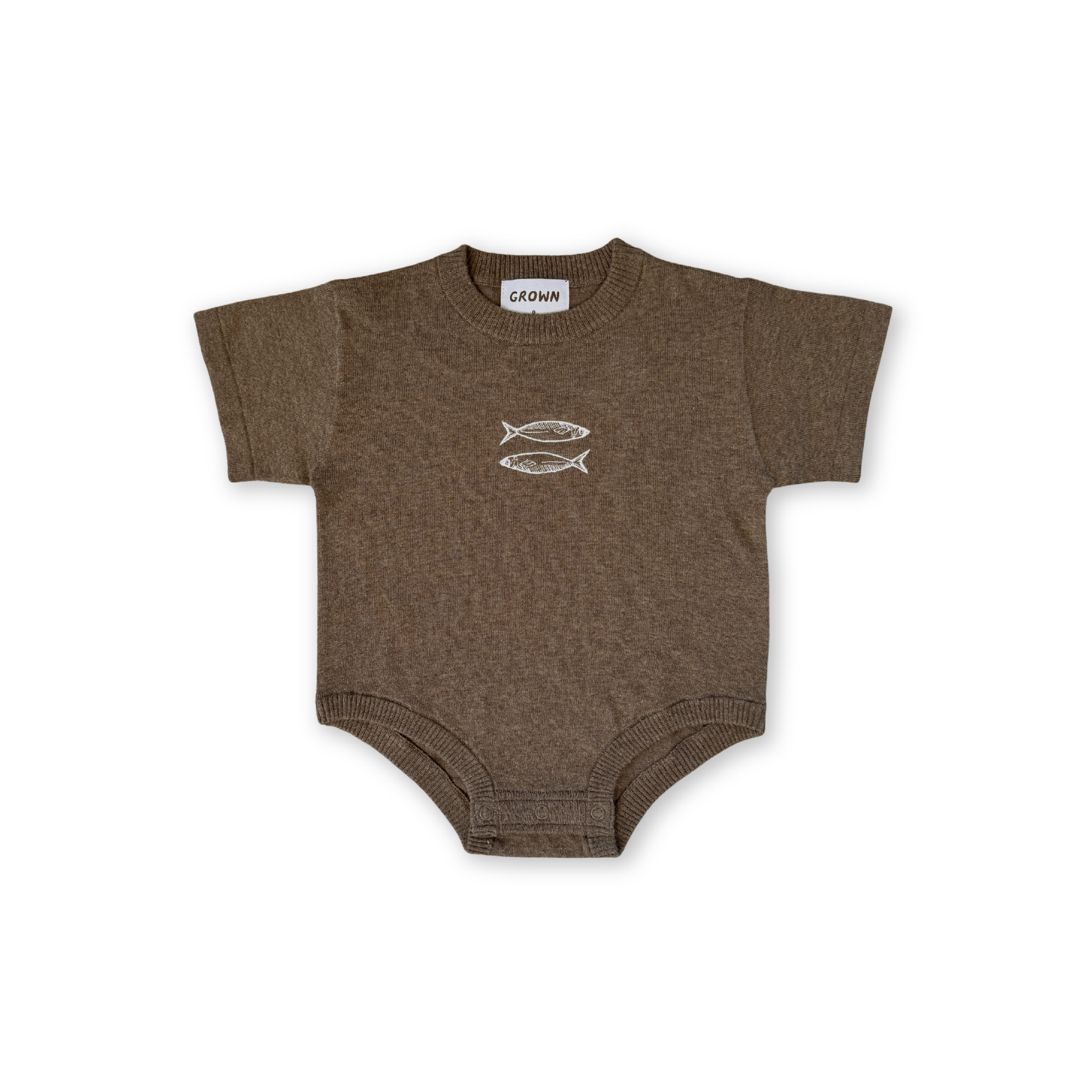 Grown - Organic Sardine Oversized Romper Mud