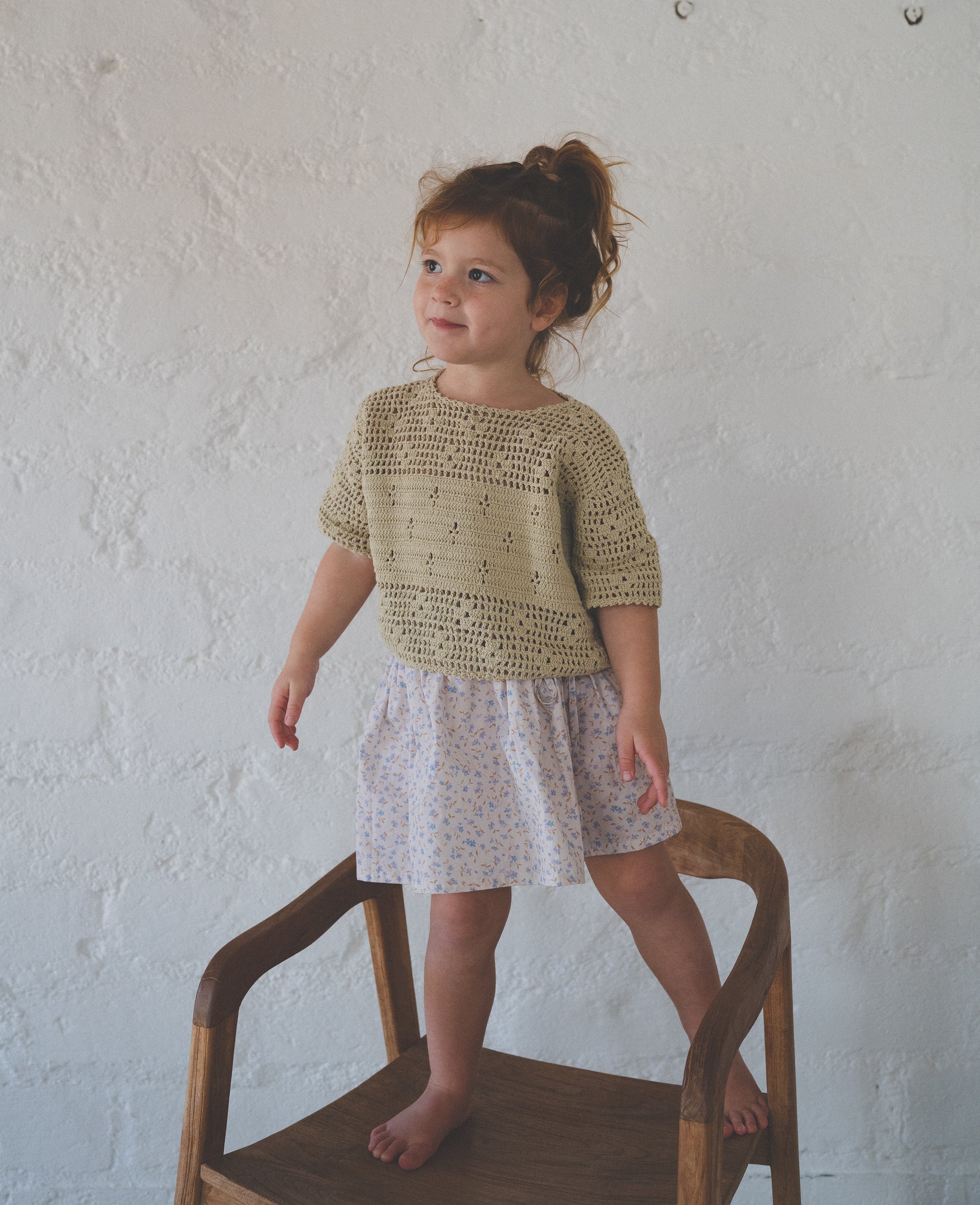 Illoura the Label - Filet Crochet Crop Moss