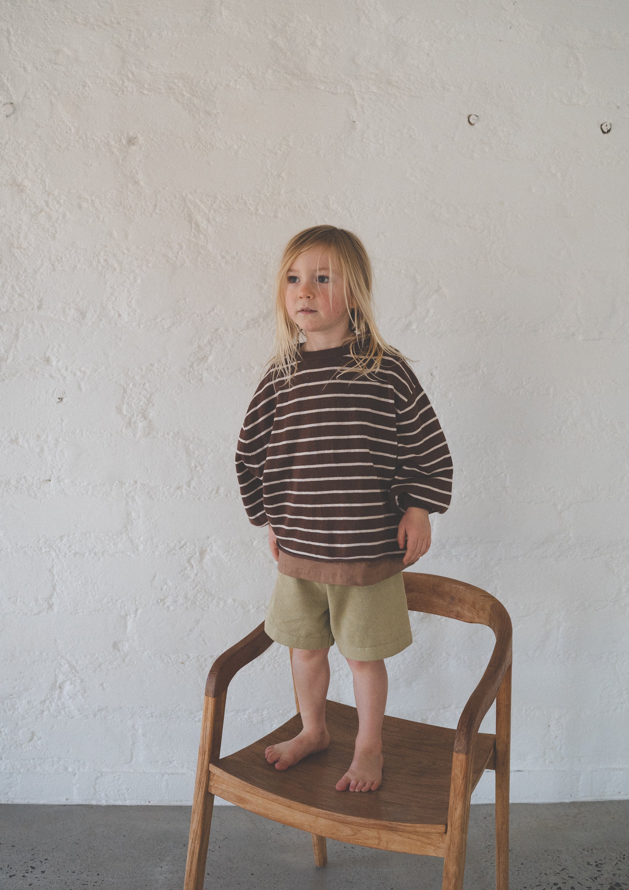 Illoura the Label - Lightweight Pullover Choc Stripe