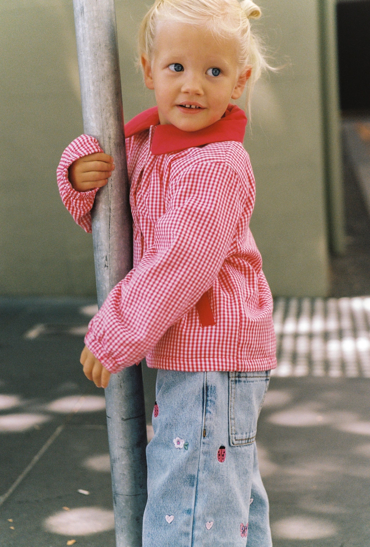 JUNI JNR - Sienna Padded Jacket Raspberry Gingham