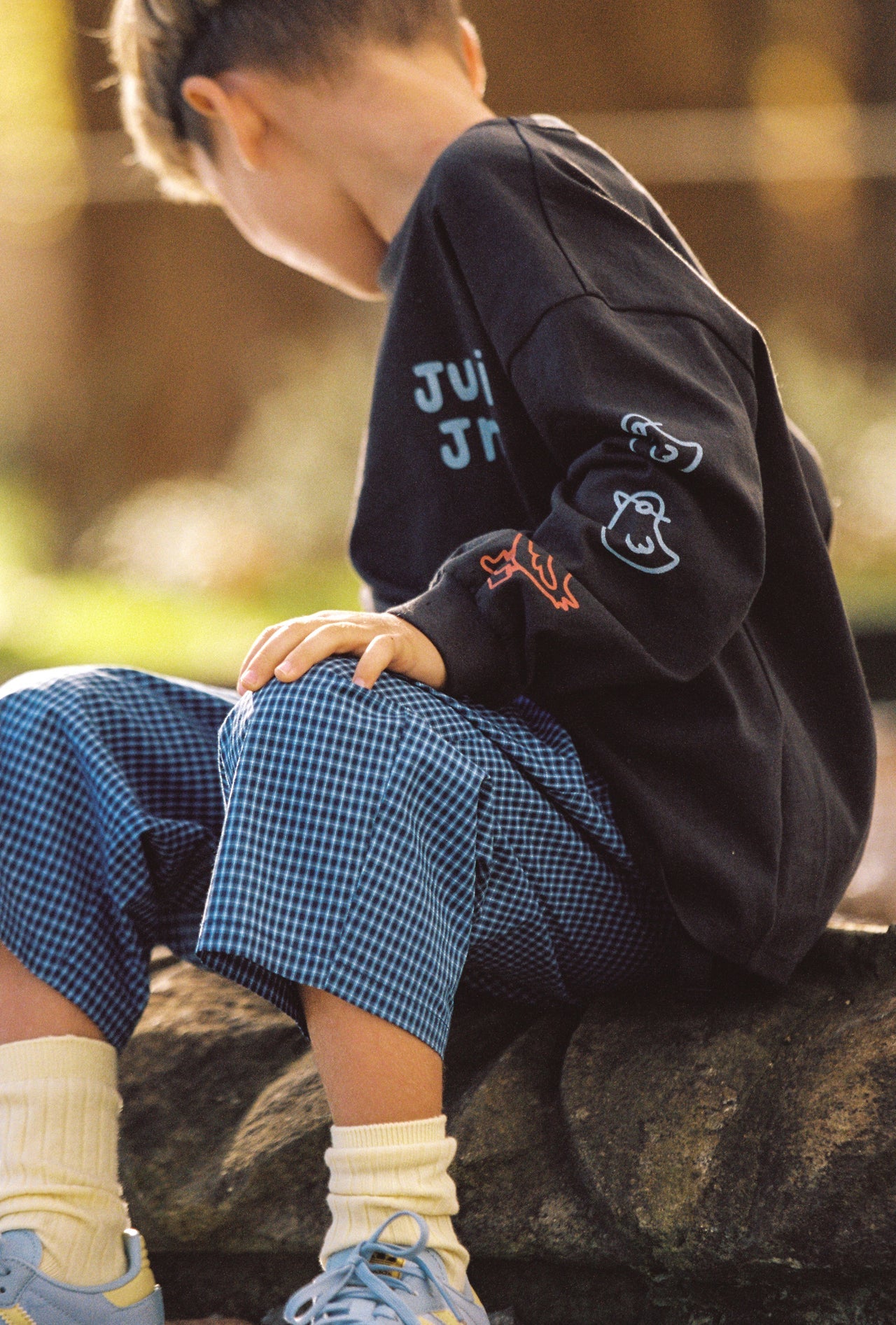JUNI JNR - Benji Pant Blue Check