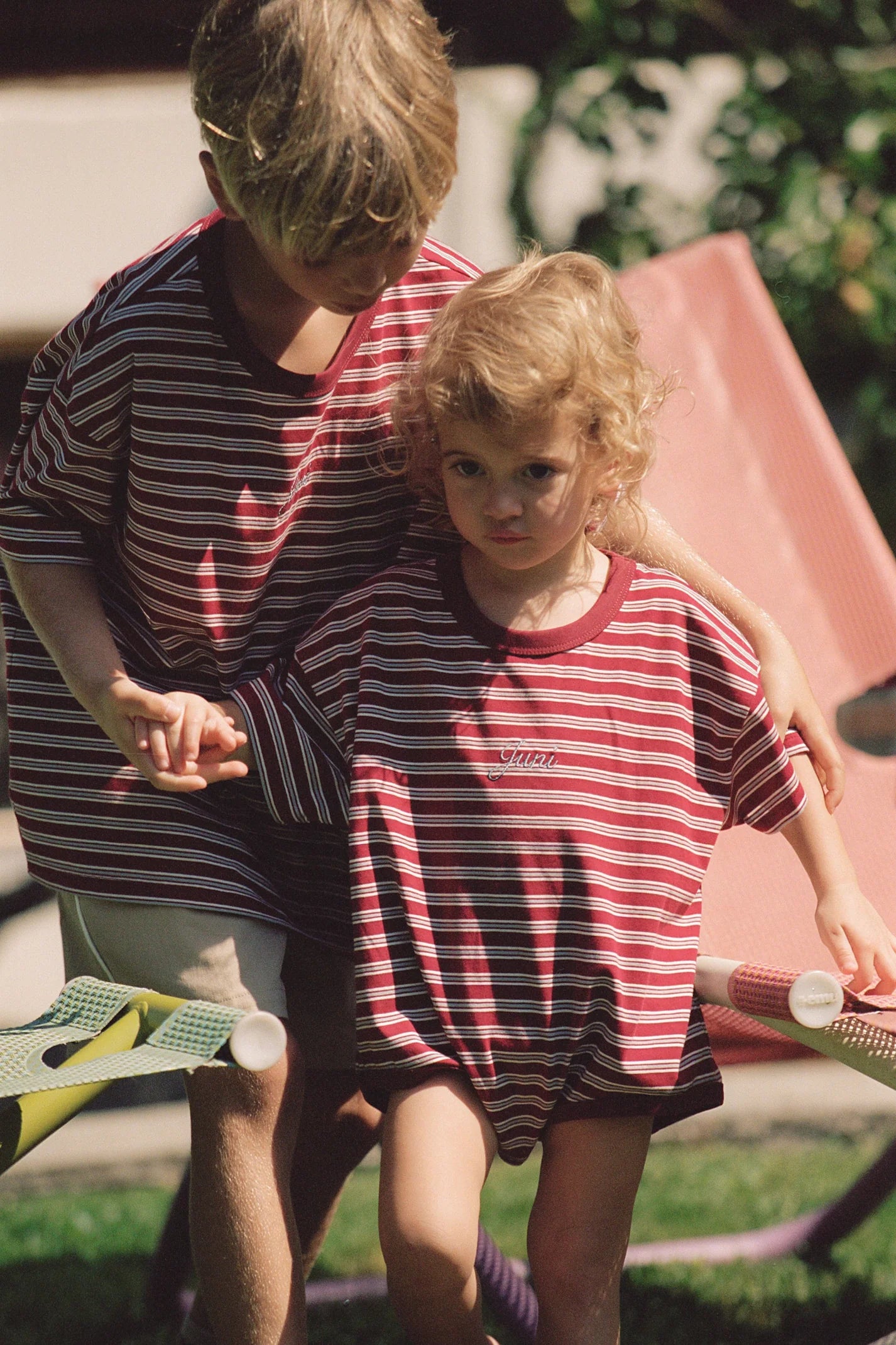 JUNI JNR - Riley T-Shirt Romper Cherry Stripe