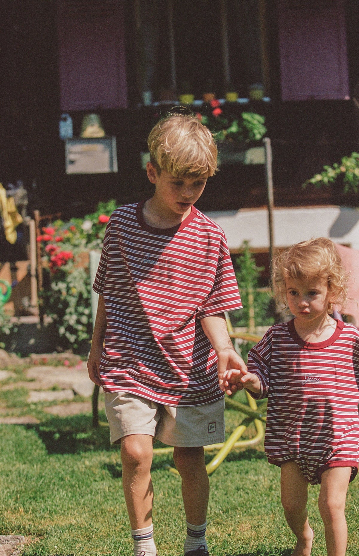 JUNI JNR - Riley T-Shirt Romper Cherry Stripe