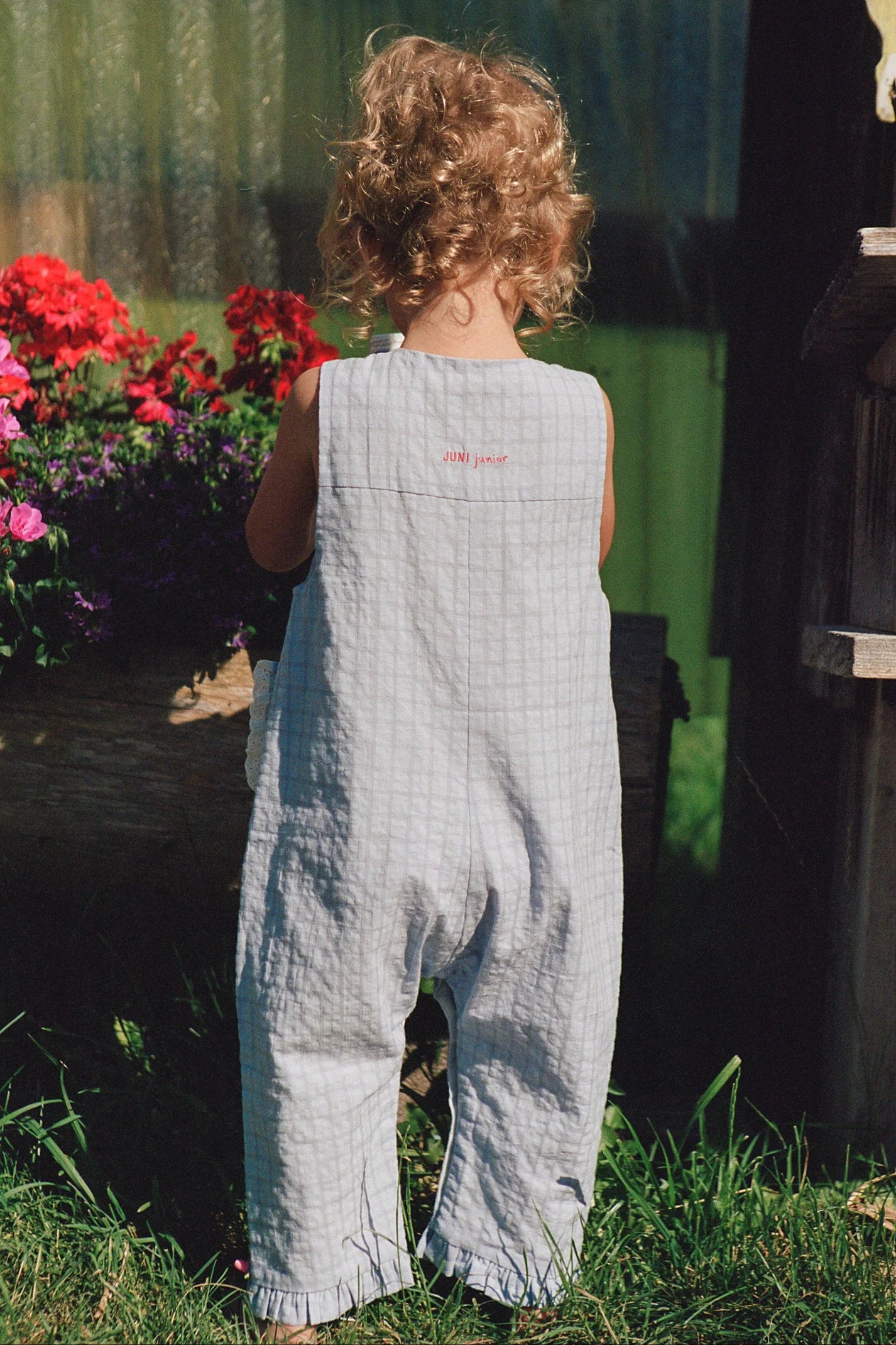 JUNI JNR - Charlotte Romper Sky Gingham