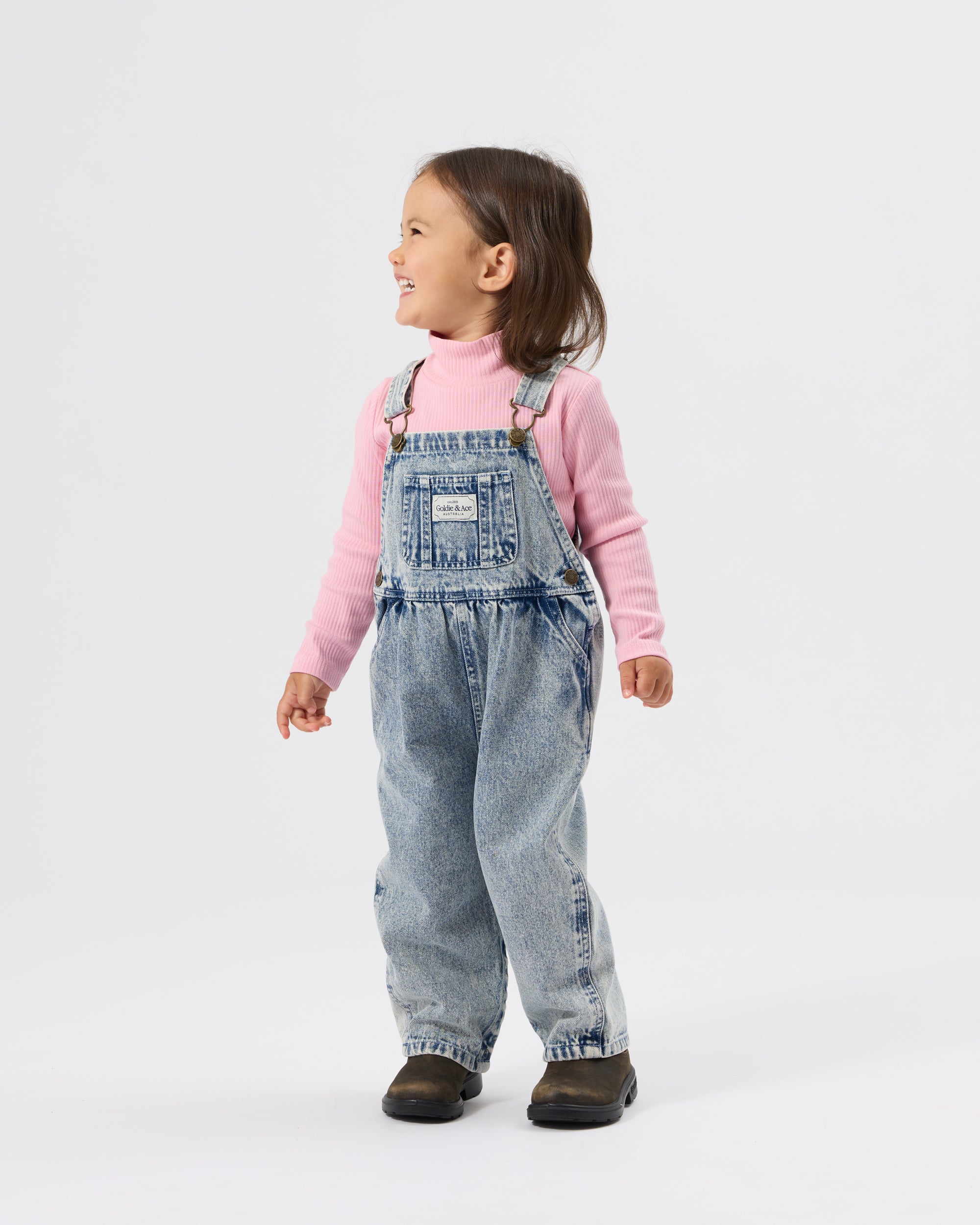 Goldie + Ace - Austin Vintage Washed Denim Overalls Light Denim