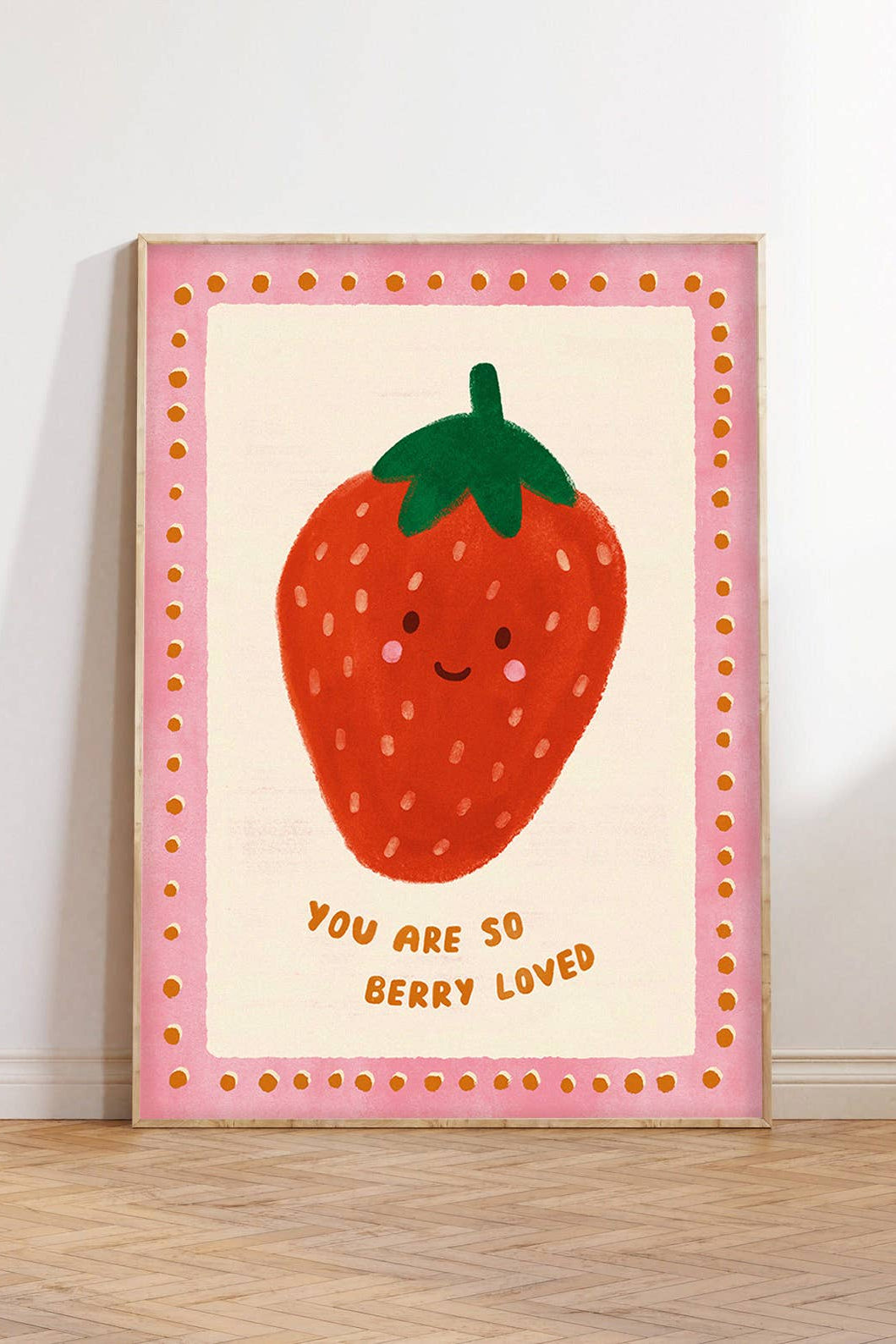Lauren Sissons Studio - Berry Loved Strawberry A4 Wall Art Print