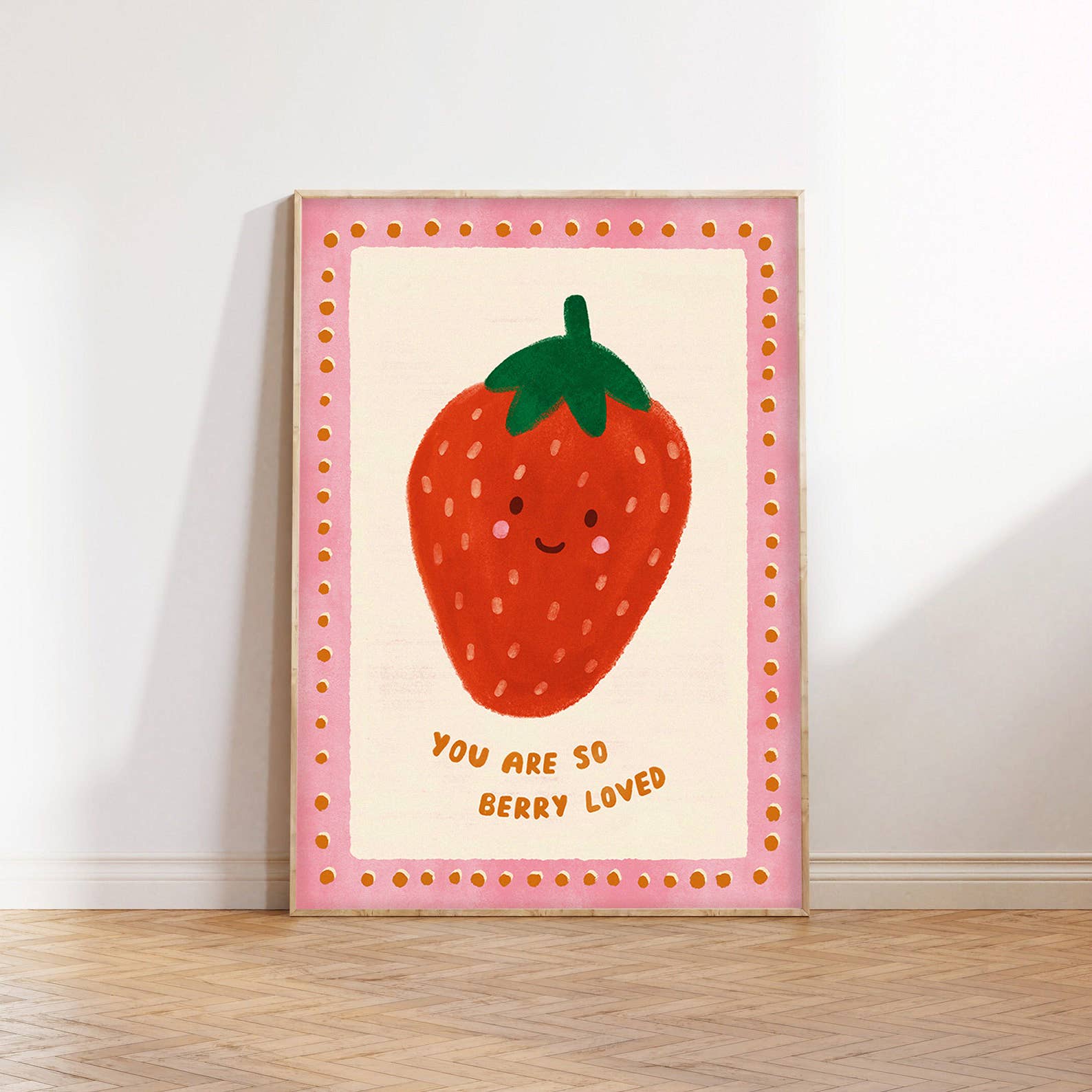 Lauren Sissons Studio - Berry Loved Strawberry A4 Wall Art Print