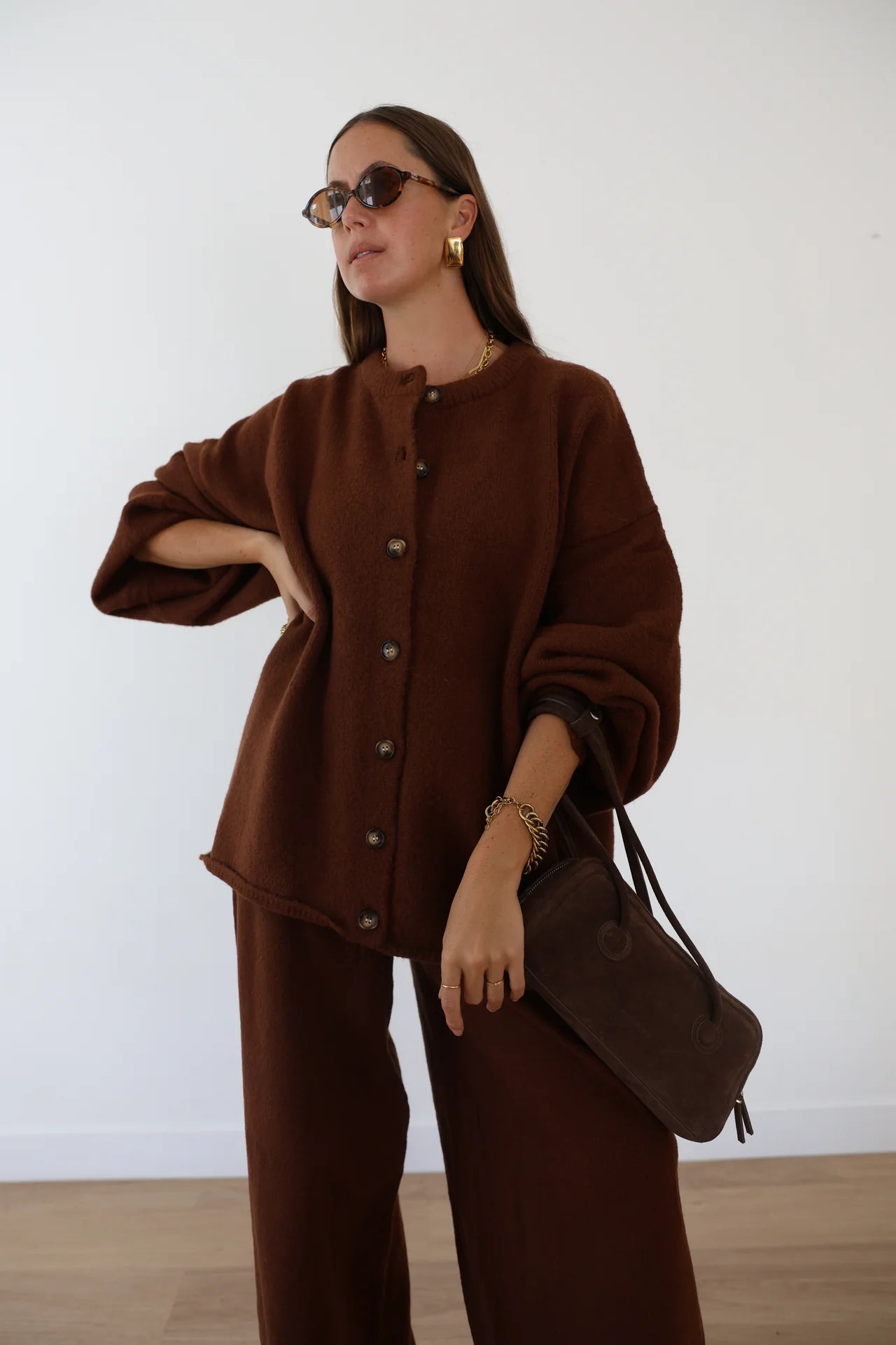PRE-ORDER By Billie - Sienna Knit Cardigan Chocolate