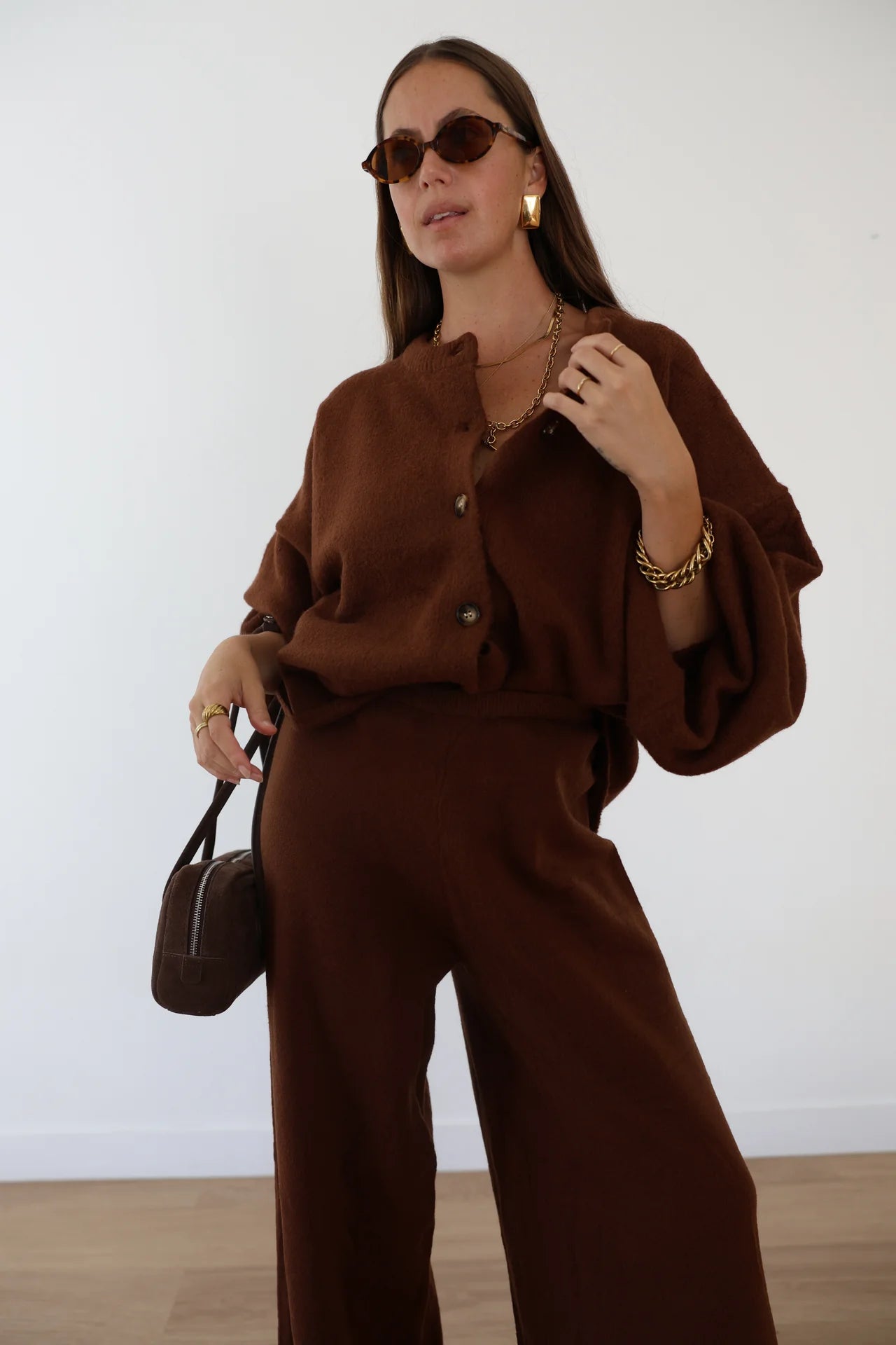 PRE-ORDER By Billie - Sienna Knit Cardigan Chocolate