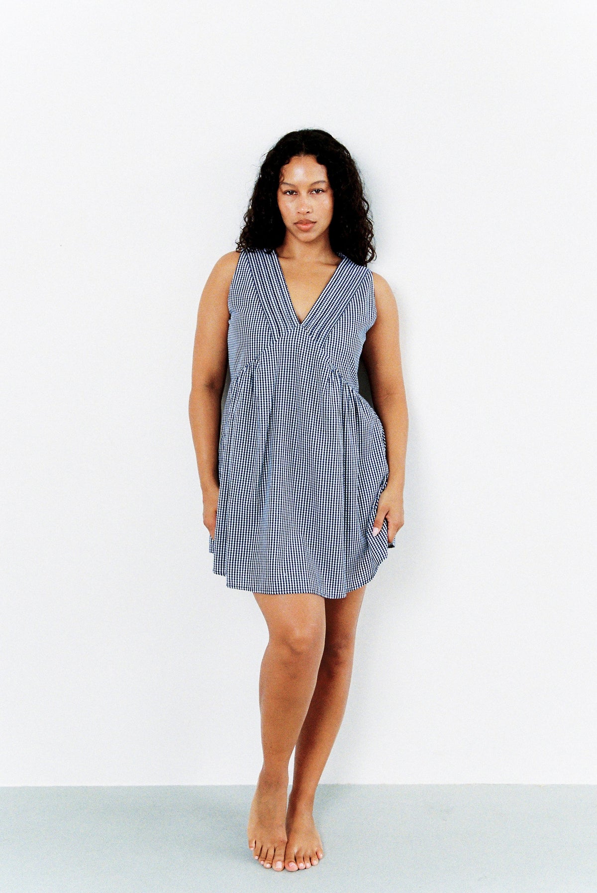 Juni Hunter Mini Dress Midnight Check