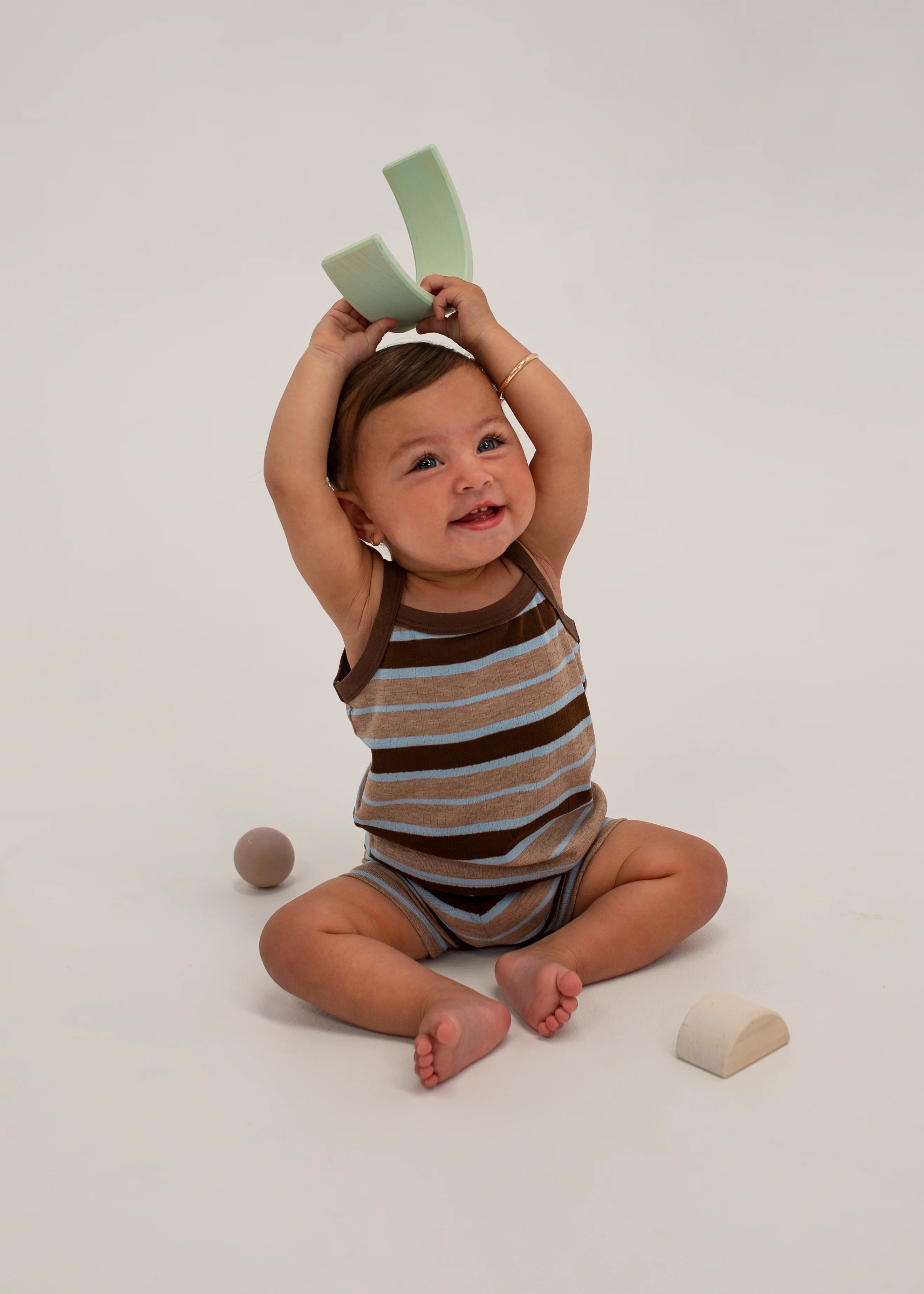 Tiny Trove - Vivi Rib Pointelle Set Stripe