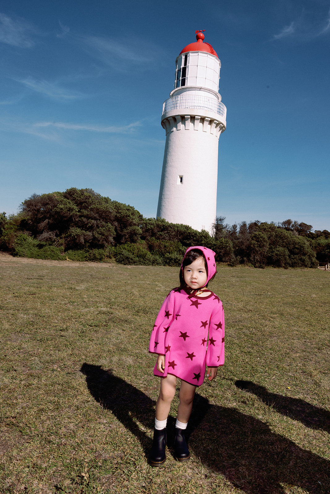 PRE-ORDER Sunday Siblings - Lucky Stars Dress Bright Pink