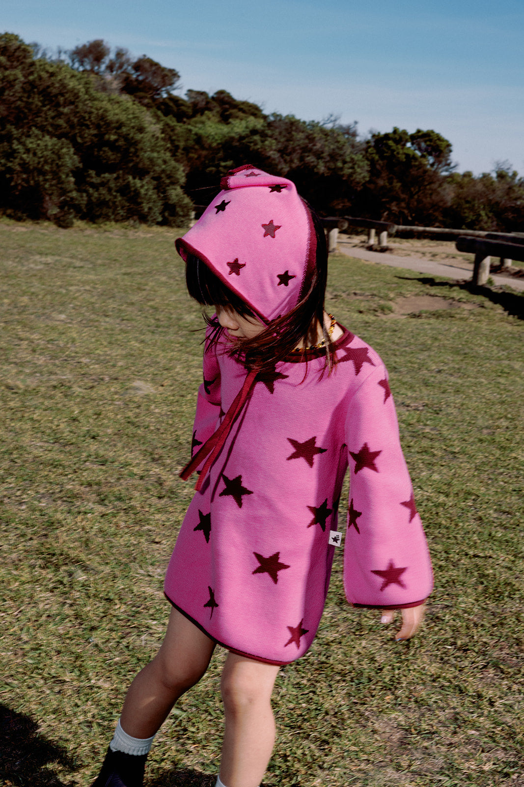 PRE-ORDER Sunday Siblings - Lucky Stars Dress Bright Pink