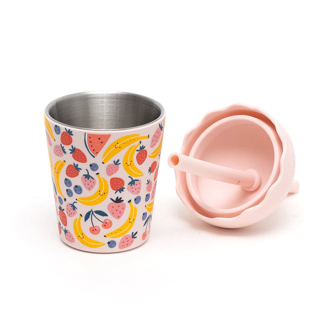 Chino Club - Pink Fruits Mini Smoothie Cup & Straw 200ml