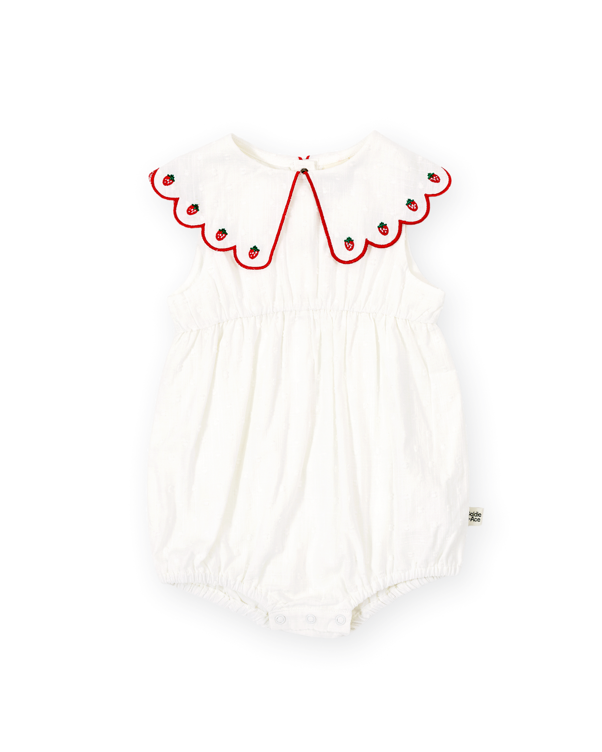 Goldie + Ace - Scallop Collar Strawberry Romper