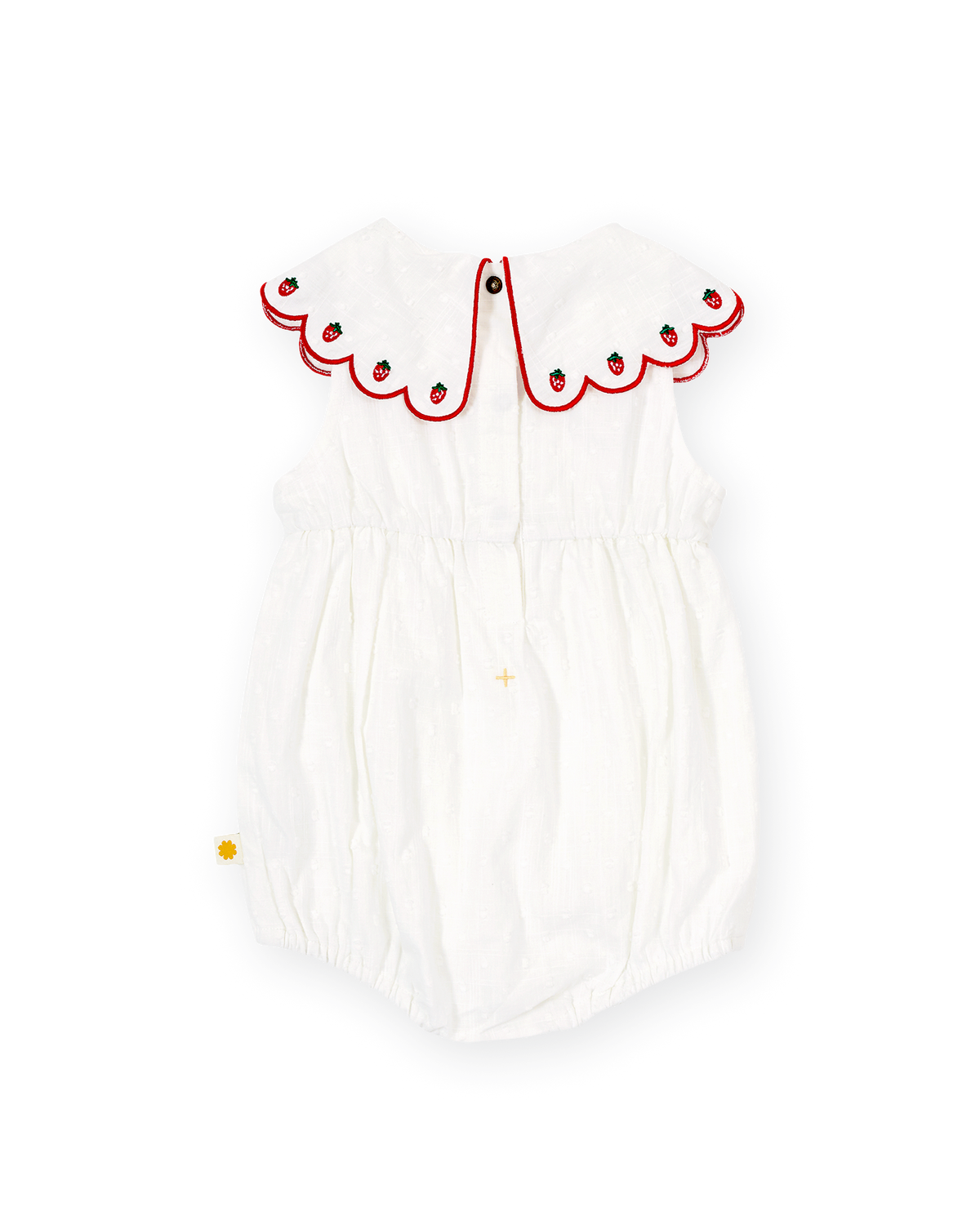 Goldie + Ace - Scallop Collar Strawberry Romper