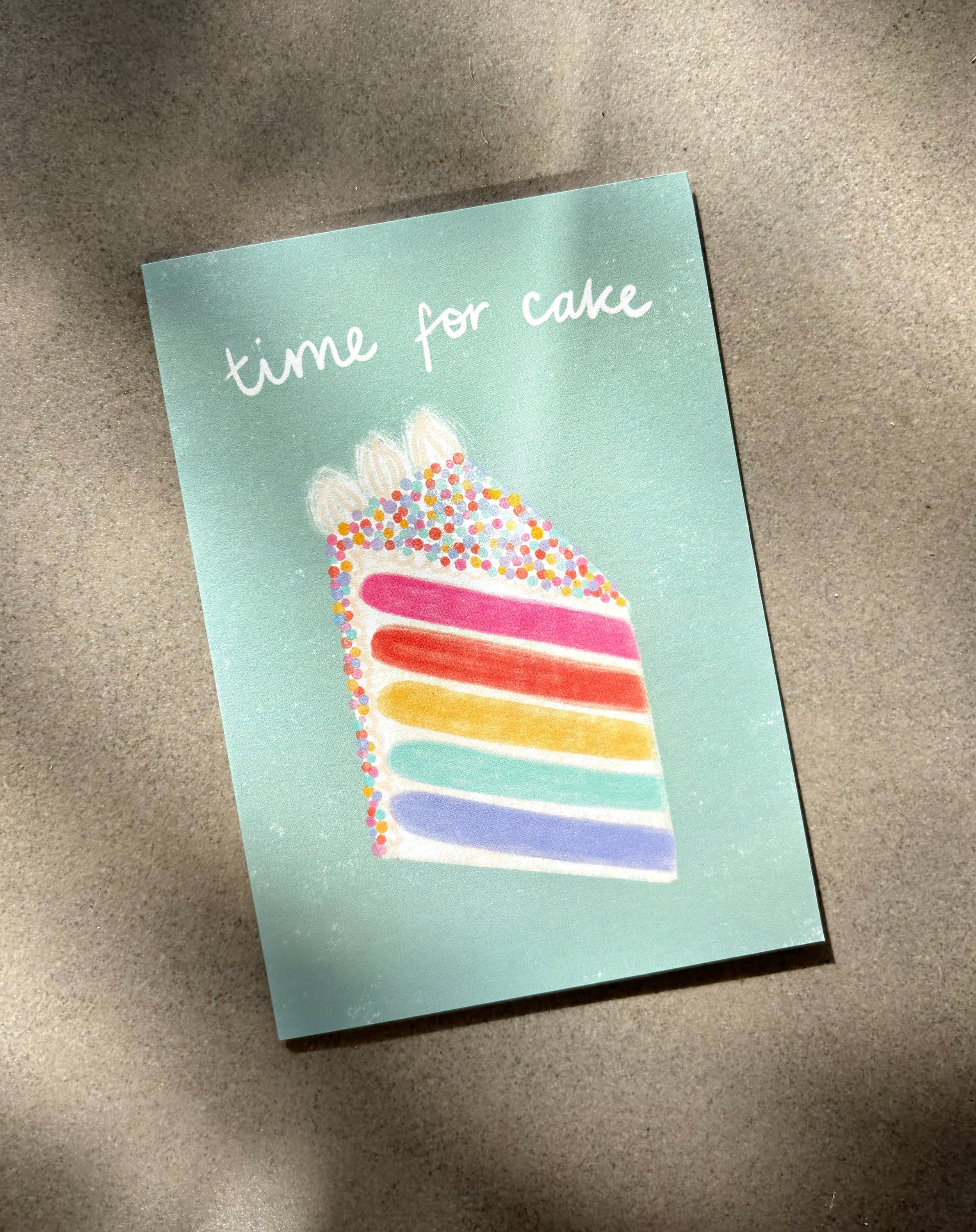 Time for Cake Birthday Card - Bday Greeting Card | Green
