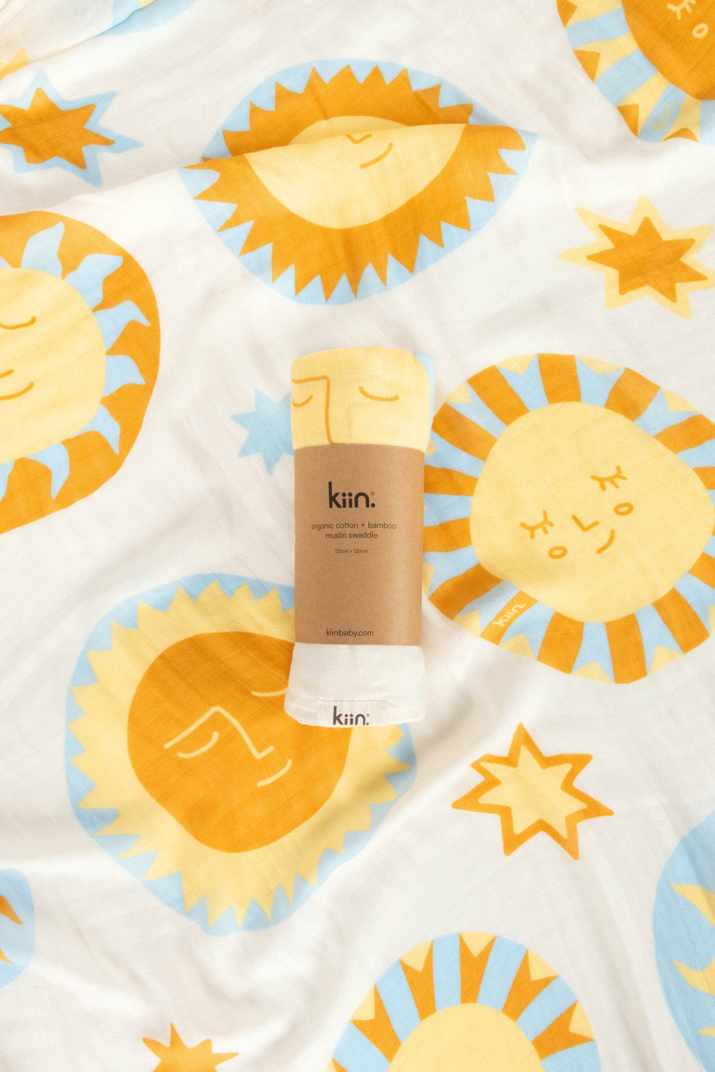 Kiin Baby - Organic Muslin Swaddle - Sunny Day (Limited Edition)