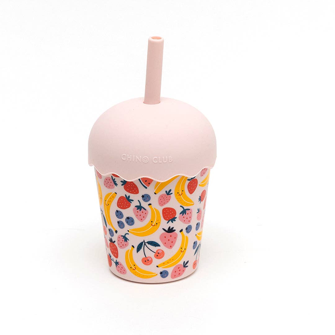 Chino Club - Pink Fruits Mini Smoothie Cup & Straw 200ml