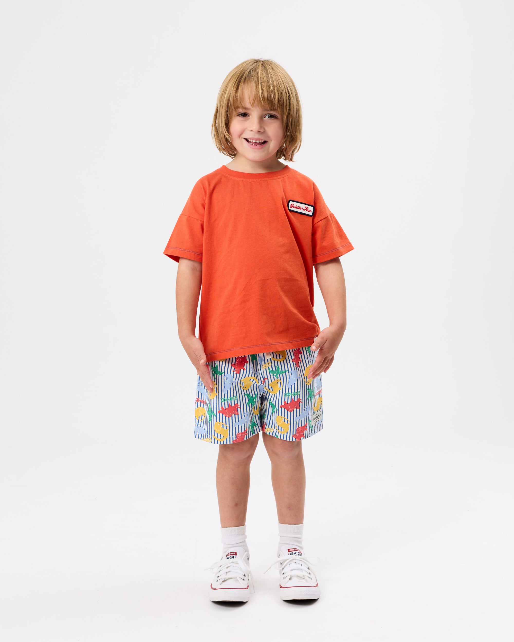 Goldie + Ace - Contrast Stitch T-Shirt Red