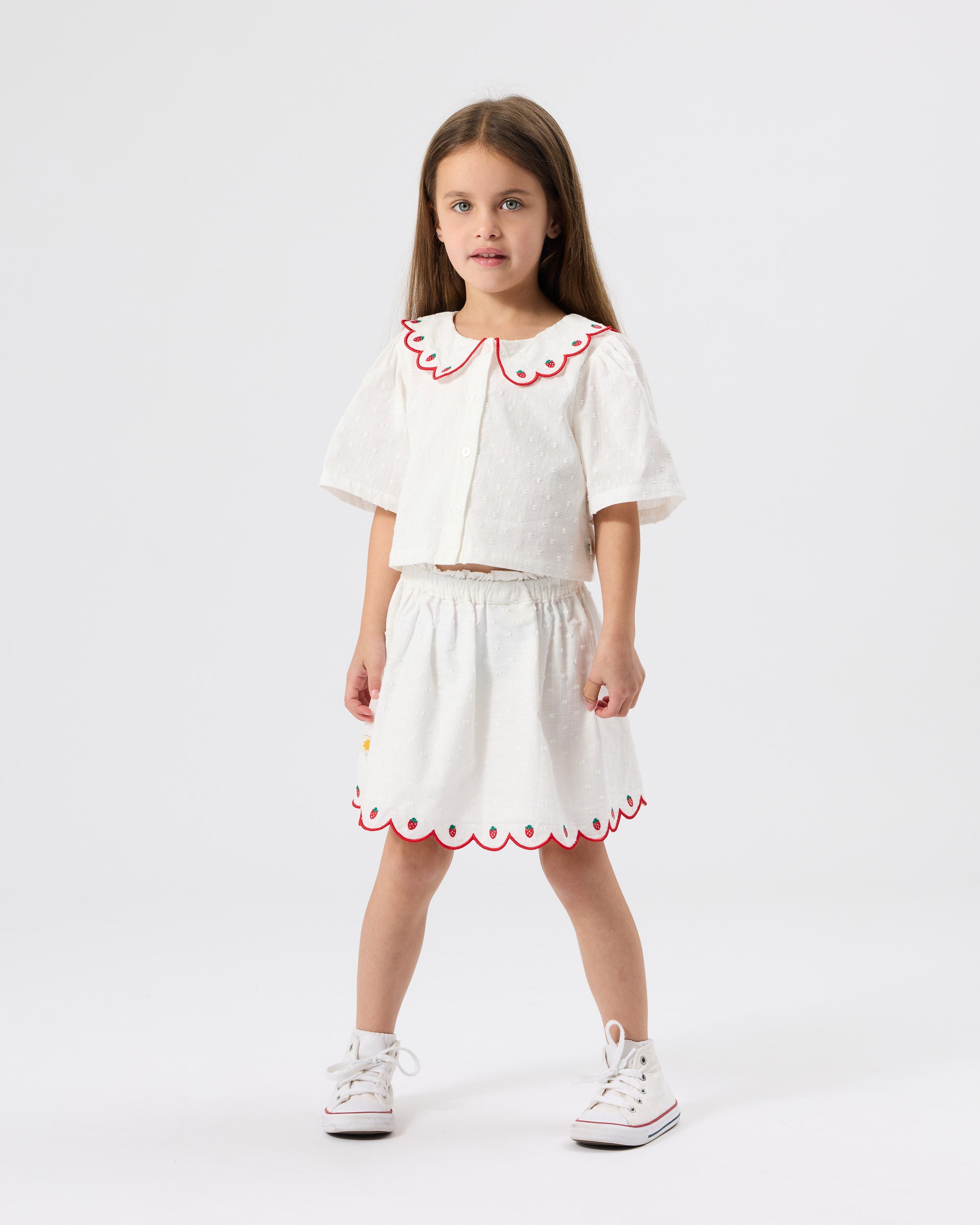 Goldie + Ace - Scallop Hem Strawberry Skirt