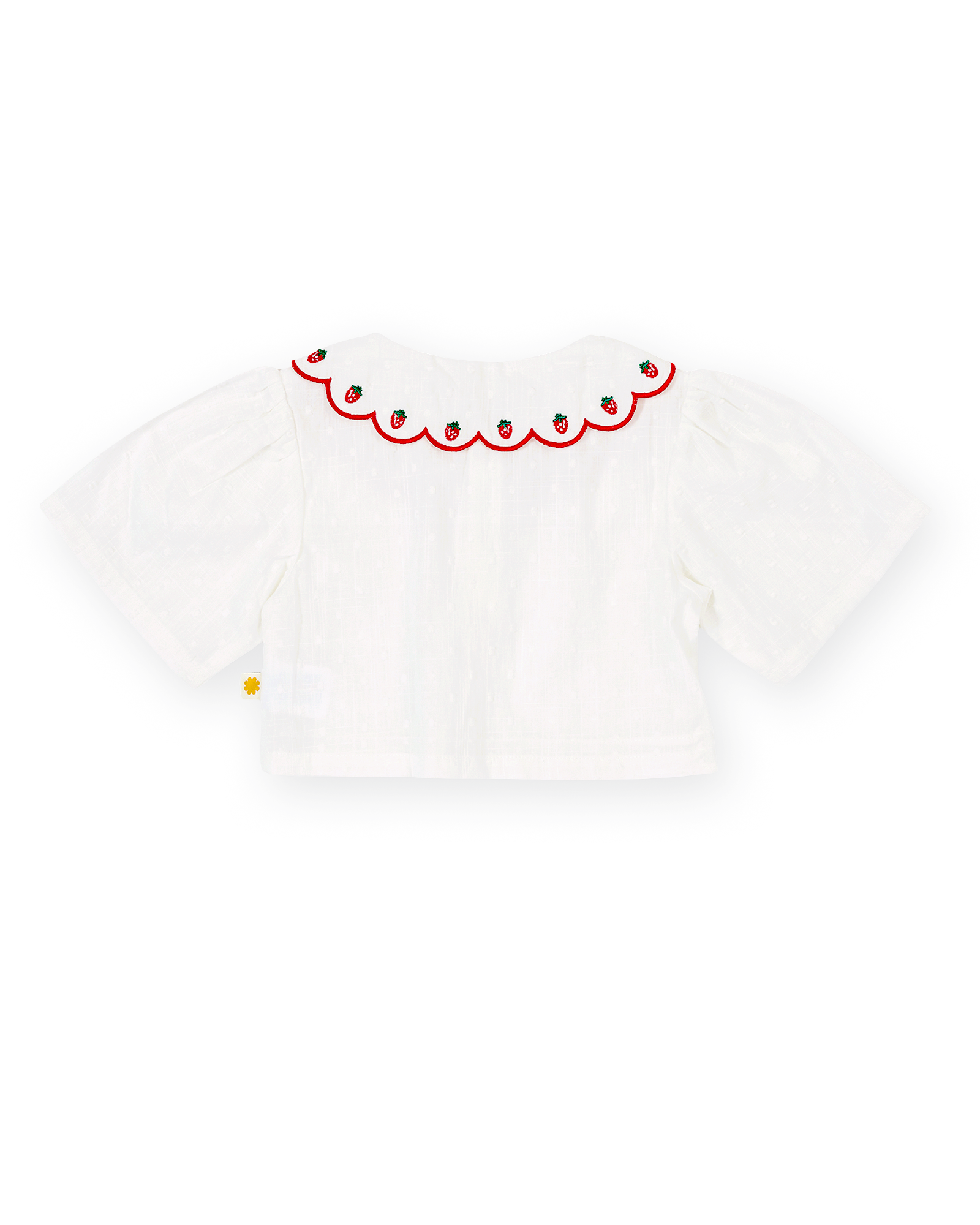 Goldie + Ace - Scallop Collar Strawberry Cropped Blouse