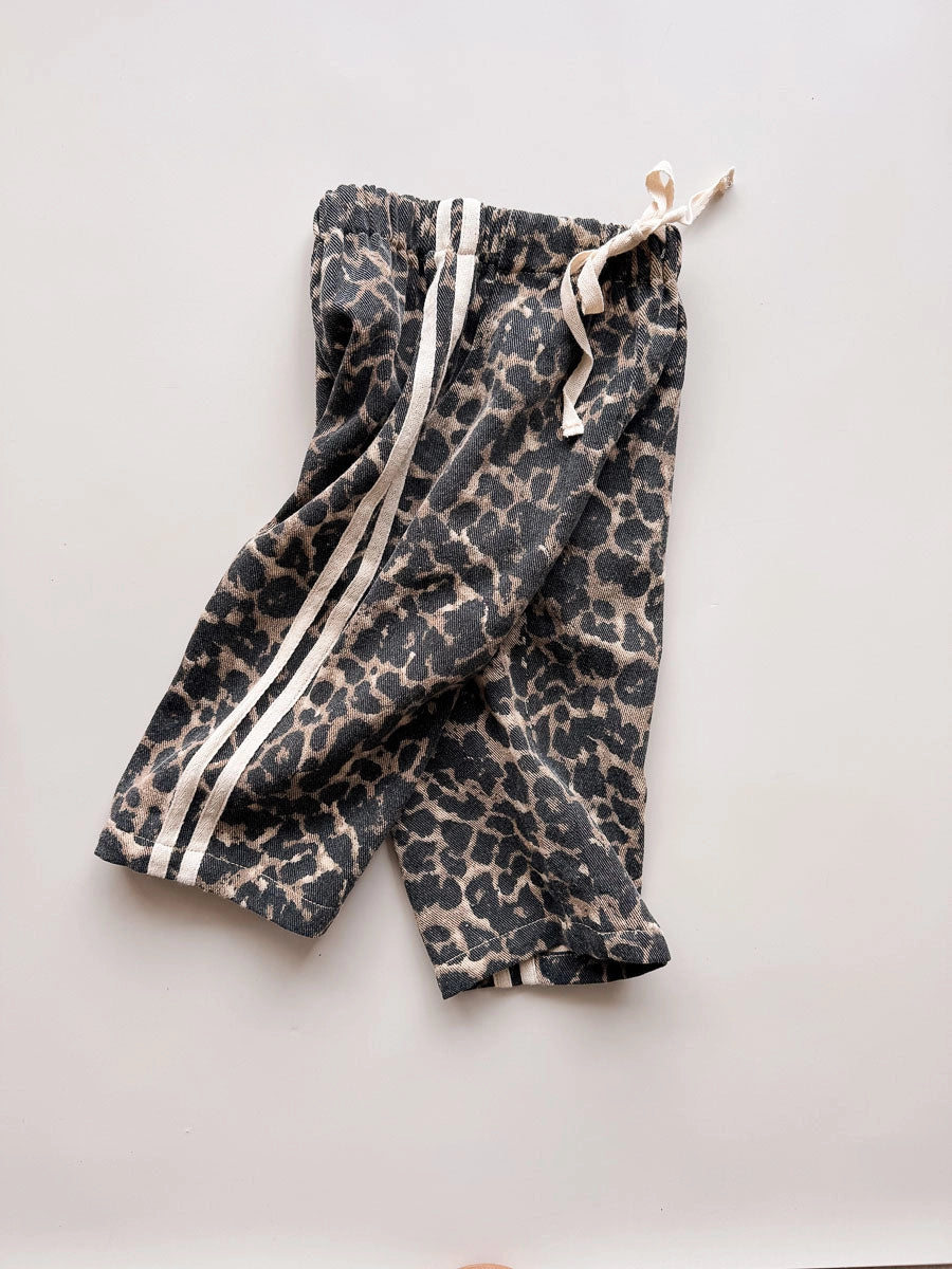 Freckles the Label - Denim Track Pants Leopard Racer