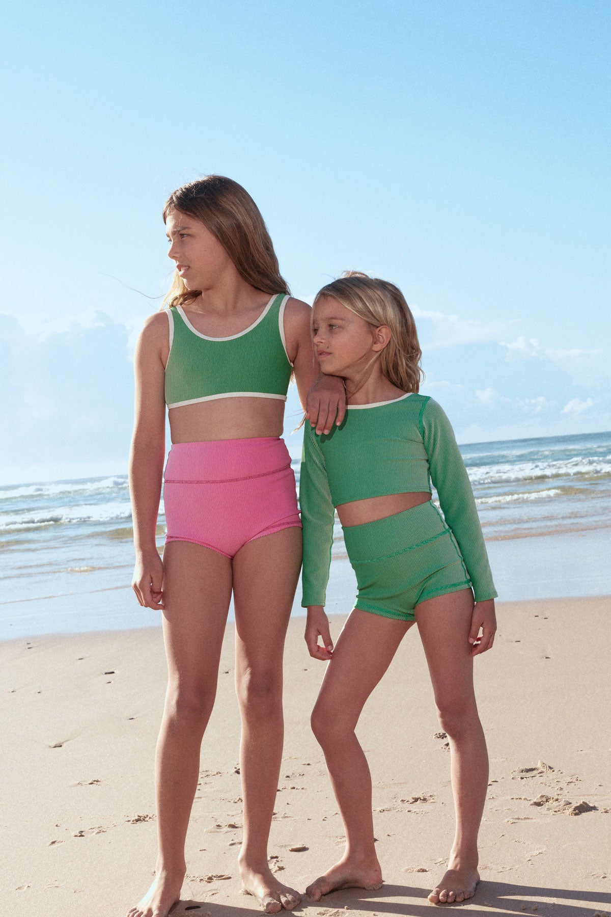 Zulu & Zephyr - Mini Stripe Rib Boy Short Shell Pink