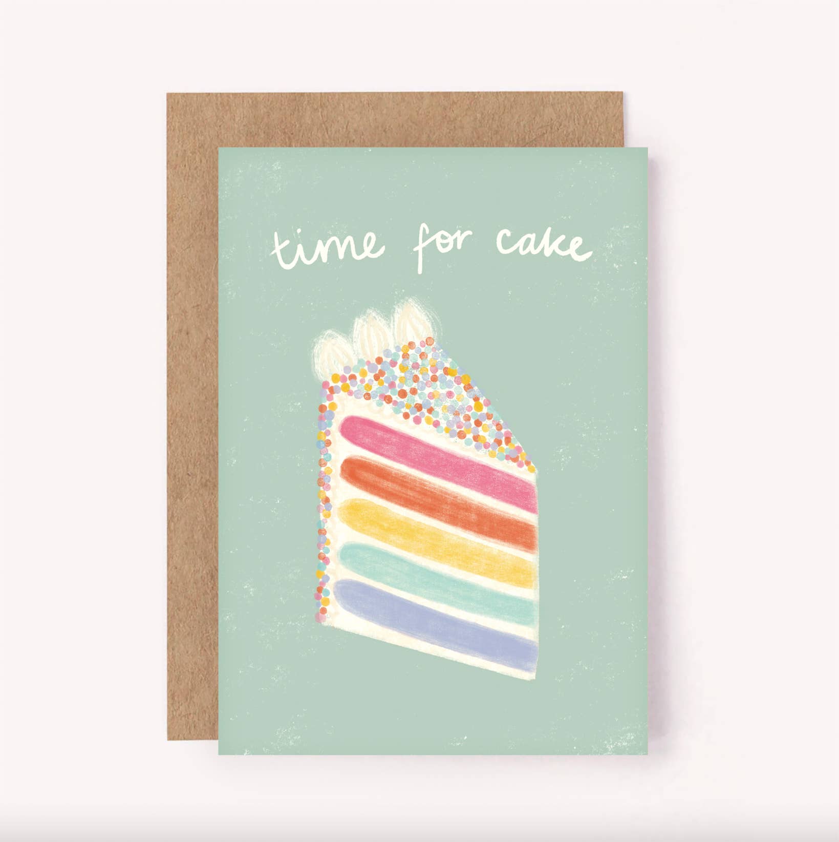 Time for Cake Birthday Card - Bday Greeting Card | Green