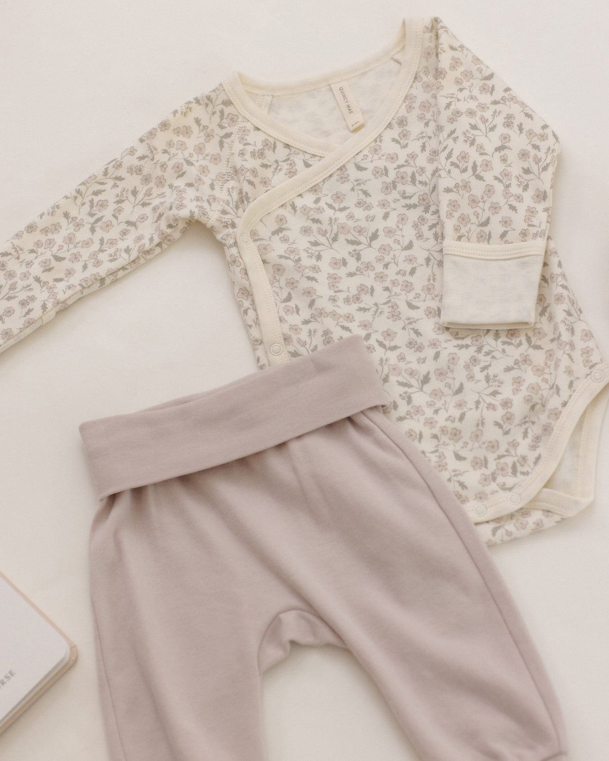 Quincy Mae Side Snap Bodysuit + Pant Set Floret