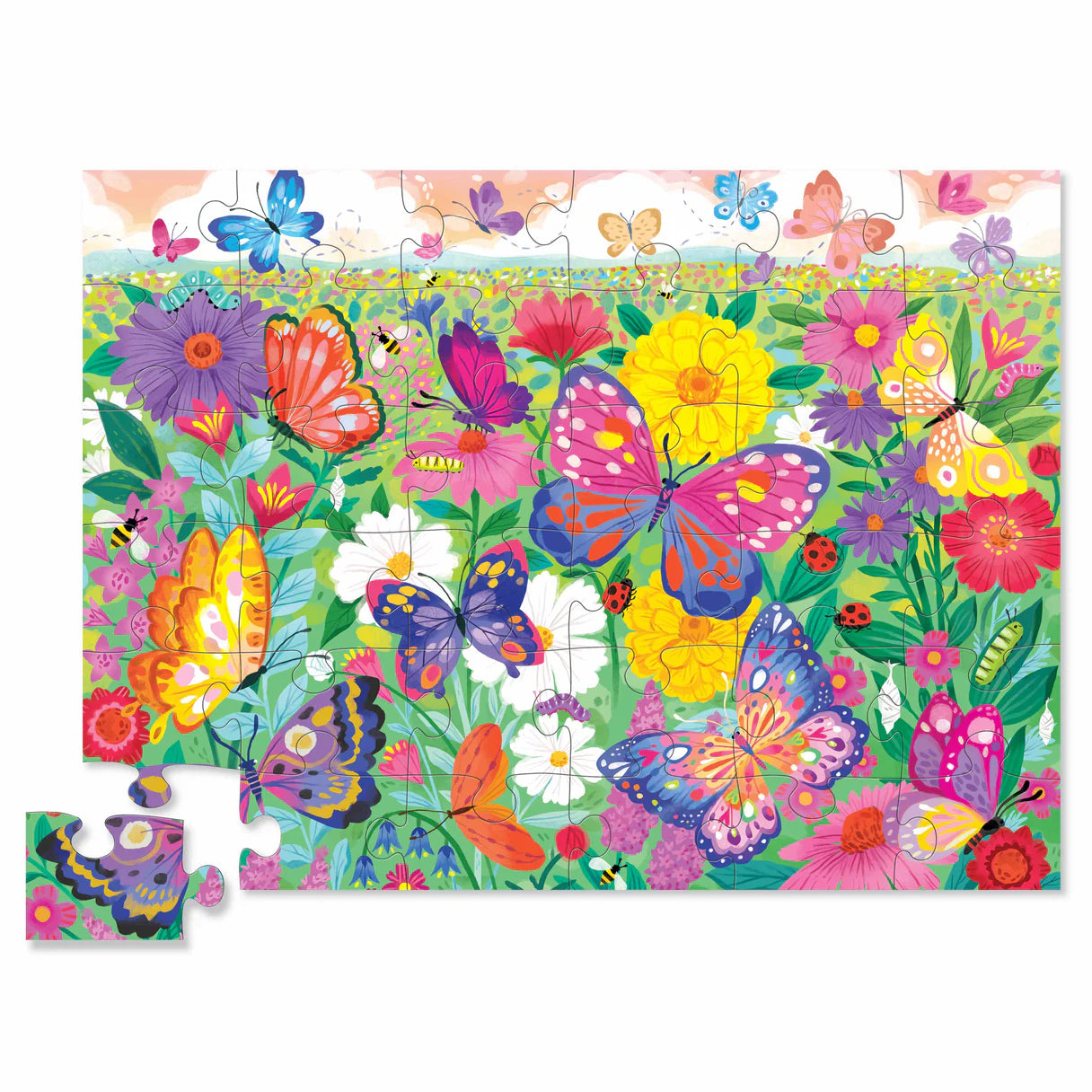 Crocodile Creek - Classic Floor Puzzle 36 pc Butterfly Garden (Foil Stamped)