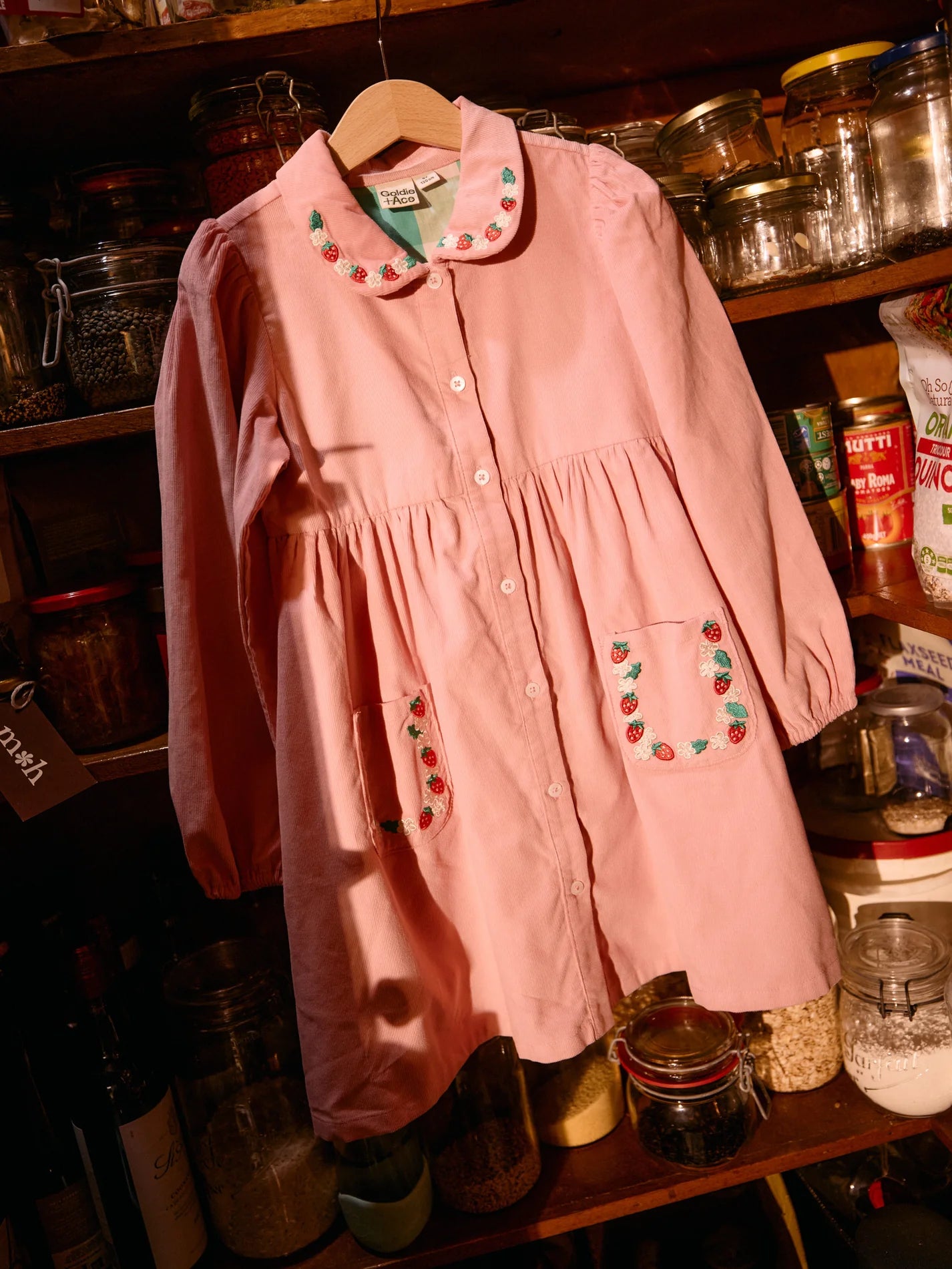 Goldie + Ace - Wild Strawberry Corduroy Collar Dress