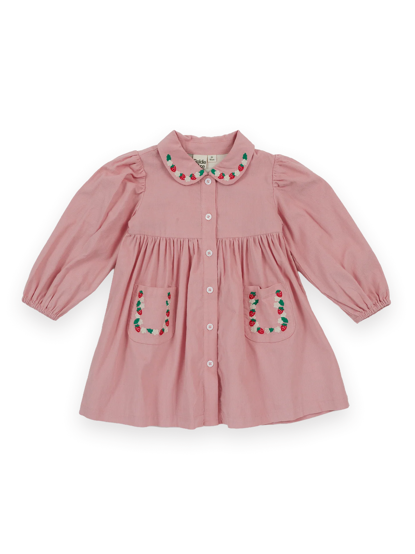Goldie + Ace - Wild Strawberry Corduroy Collar Dress