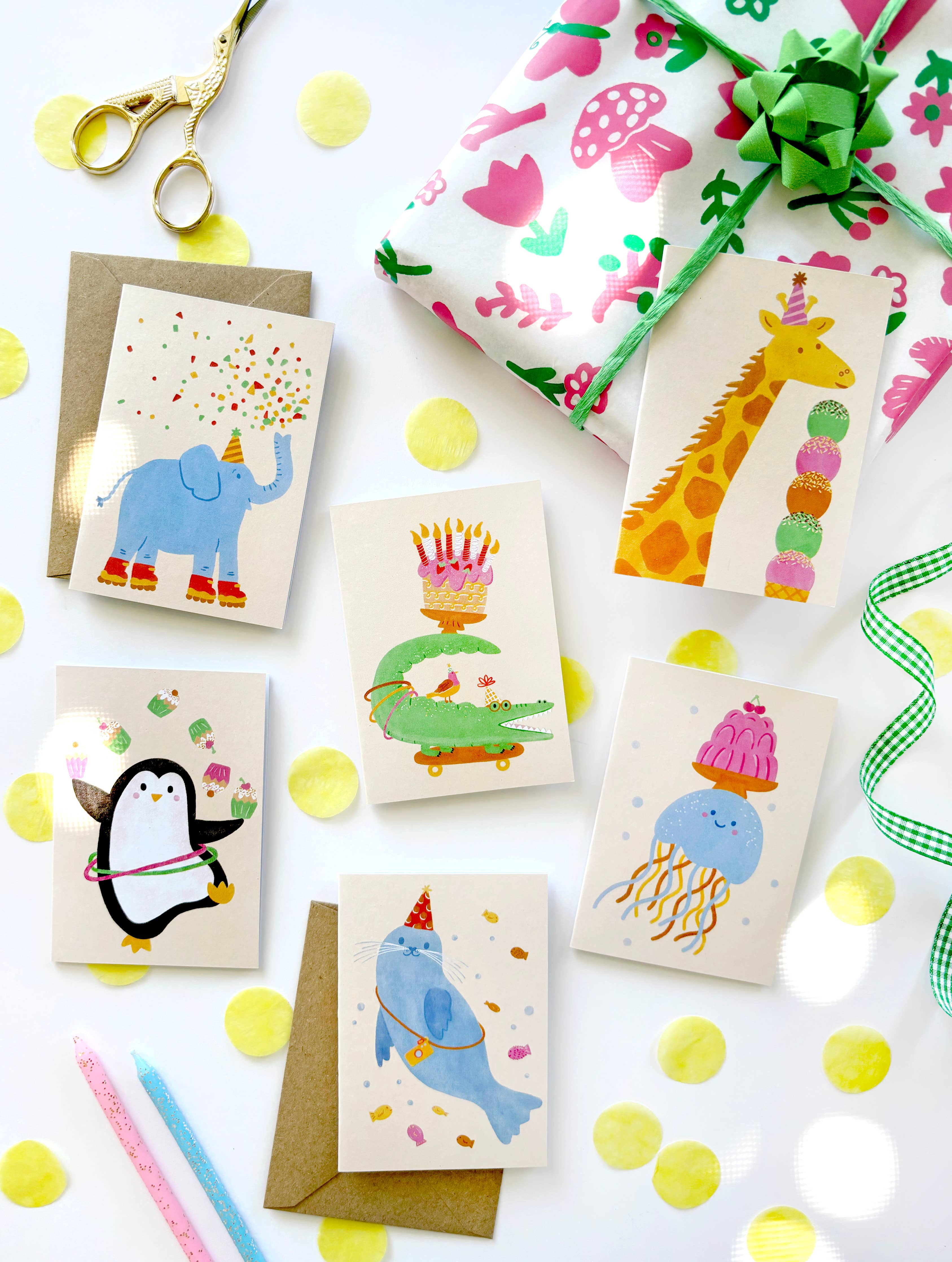 Lauren Sissons Studio - Penguin Birthday Mini Card