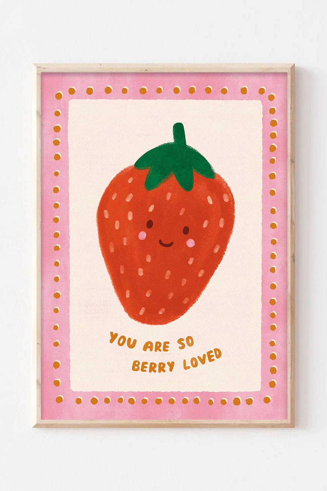 Lauren Sissons Studio - Berry Loved Strawberry A4 Wall Art Print