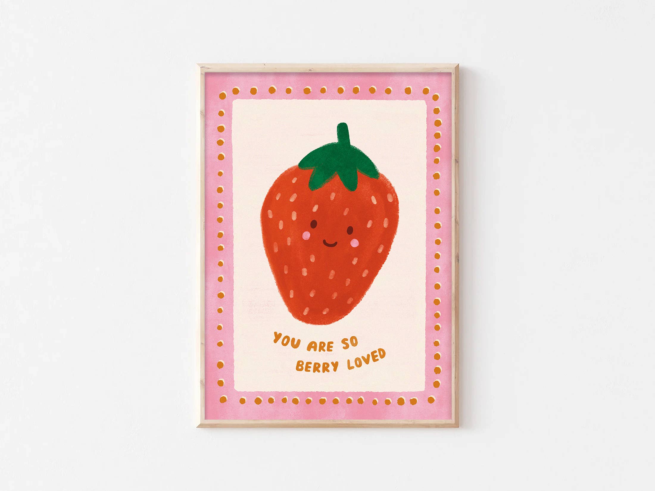Lauren Sissons Studio - Berry Loved Strawberry A4 Wall Art Print