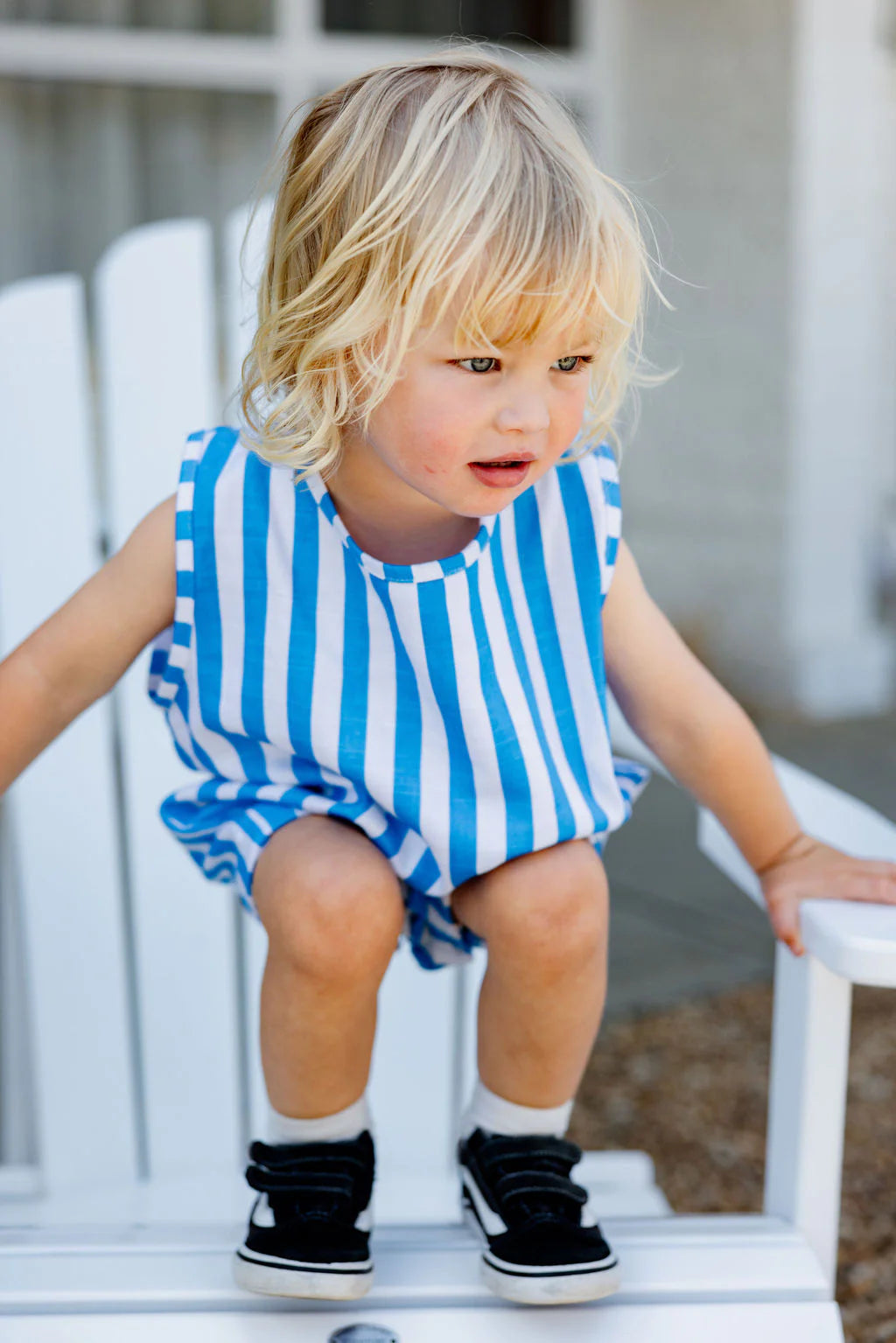 Sunday Siblings ~ Sonny Romper Blue - Size NB-1