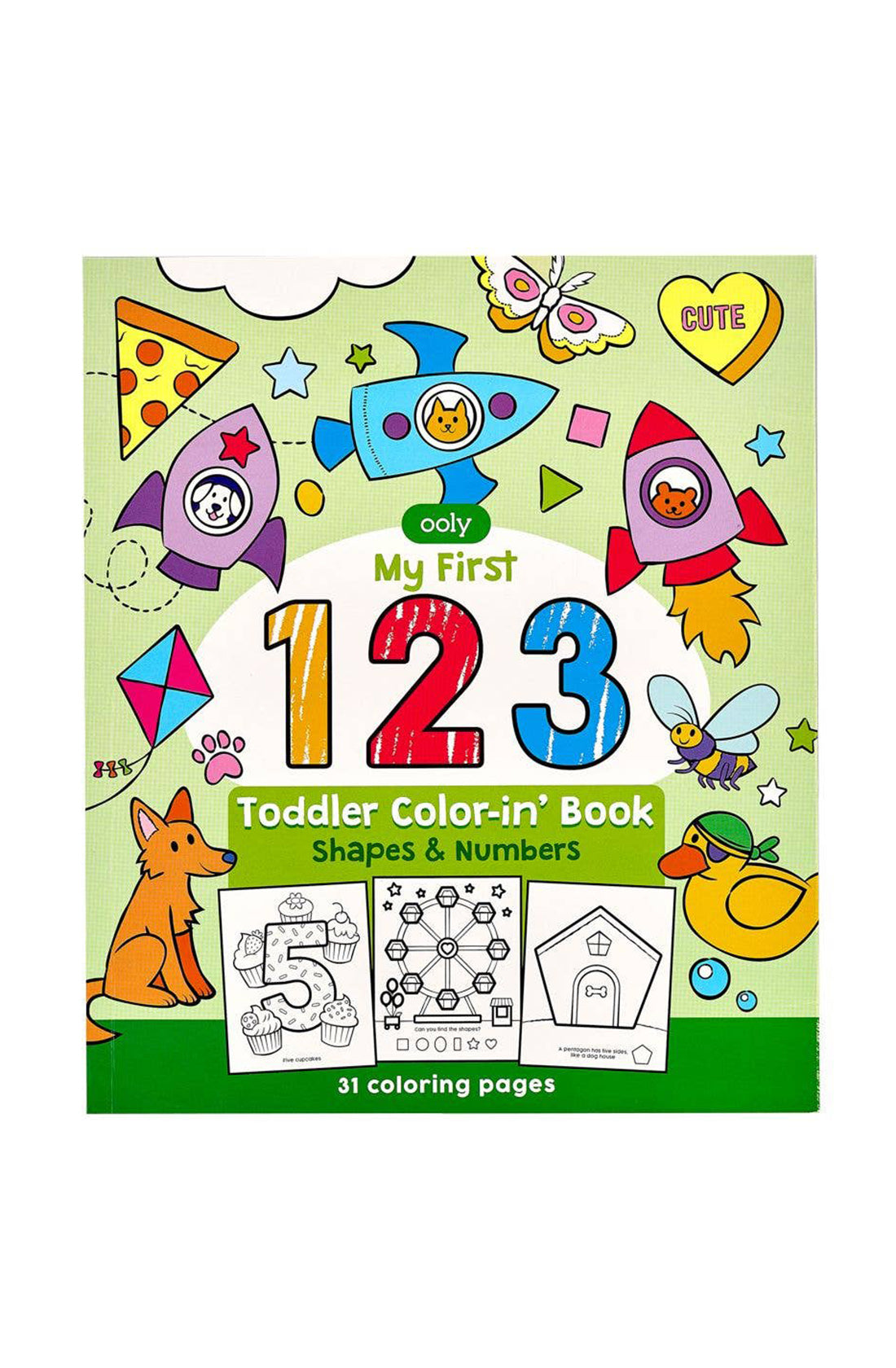 The OOLY 123: Shapes + Numbers Toddler Colouring Book.