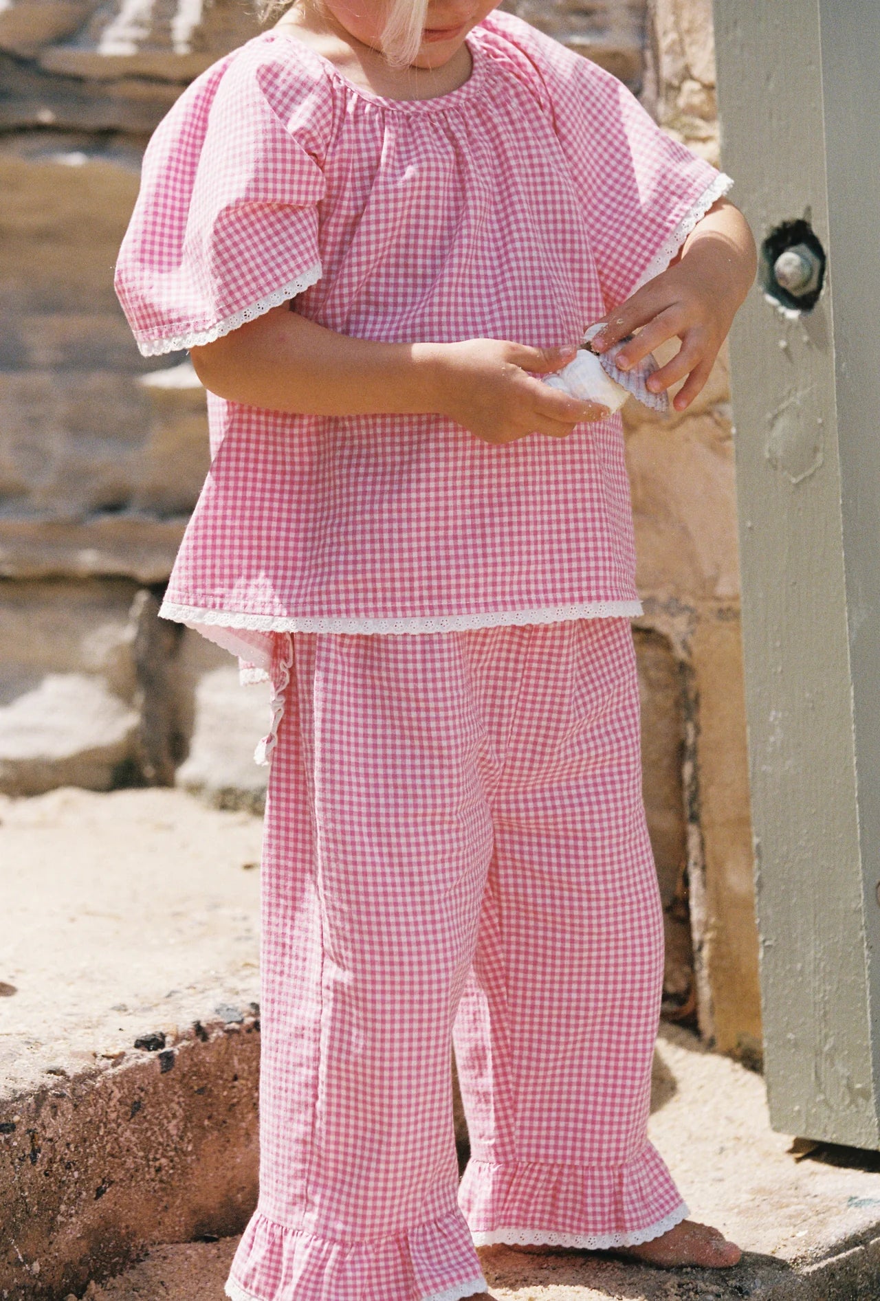 JUNI JNR - Dora Pant Strawberry Gingham