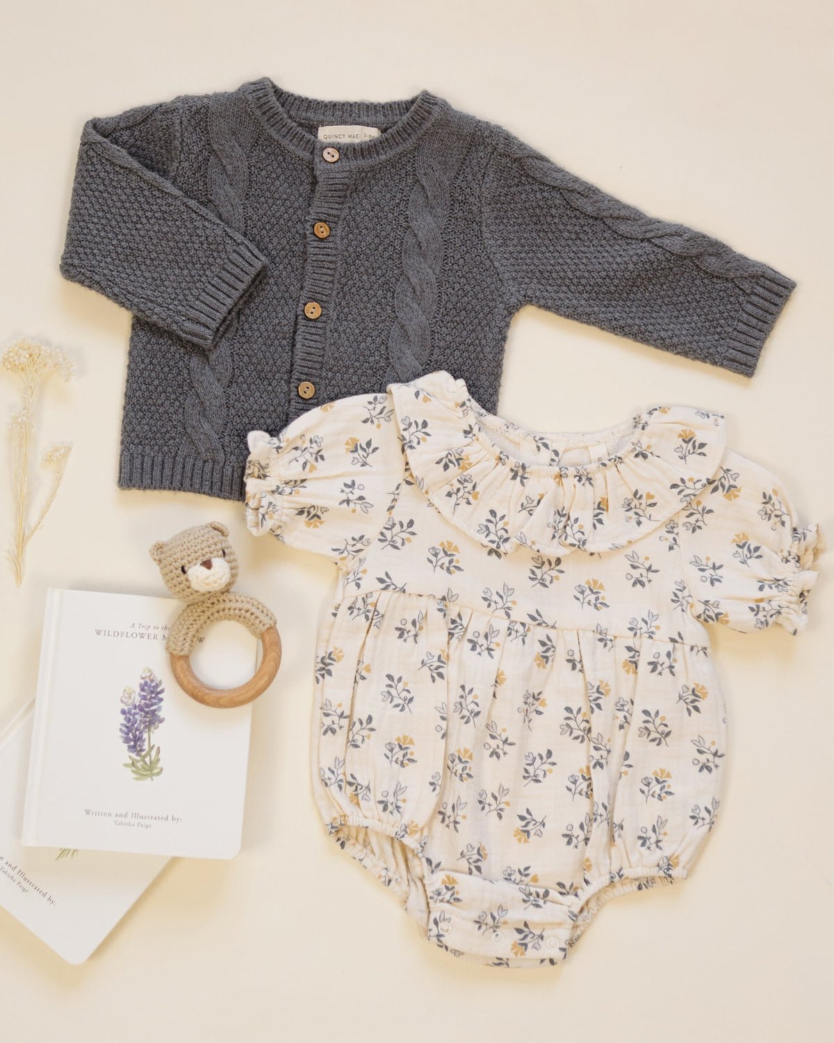 Quincy Mae Collared Romper French Floral