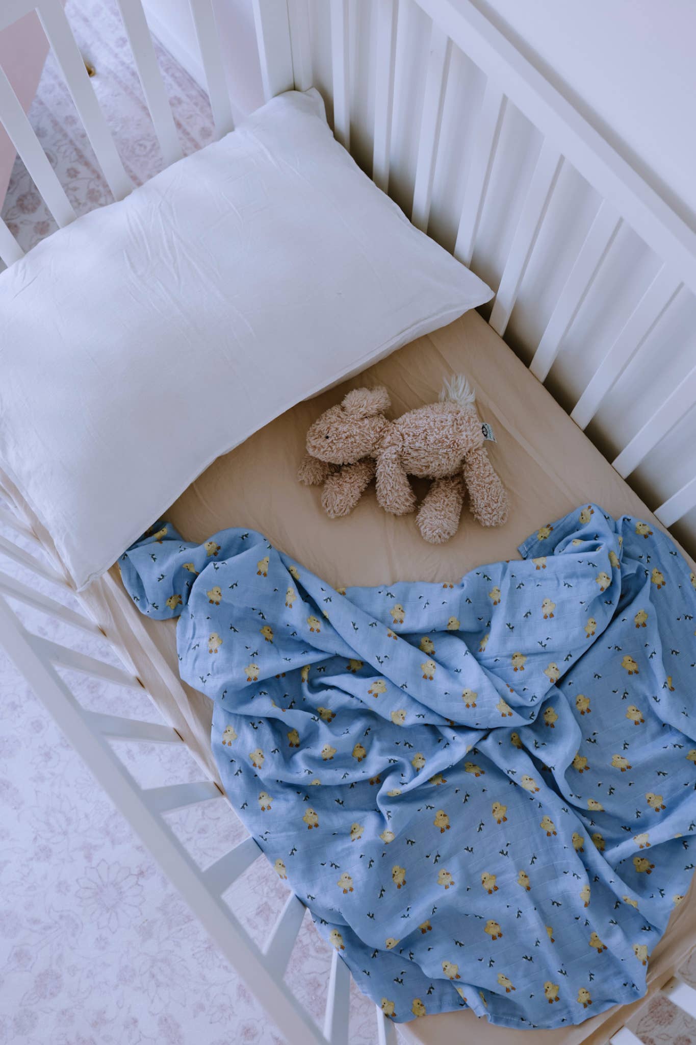The Name Nest- Spring Duckling Baby Swaddle Wrap