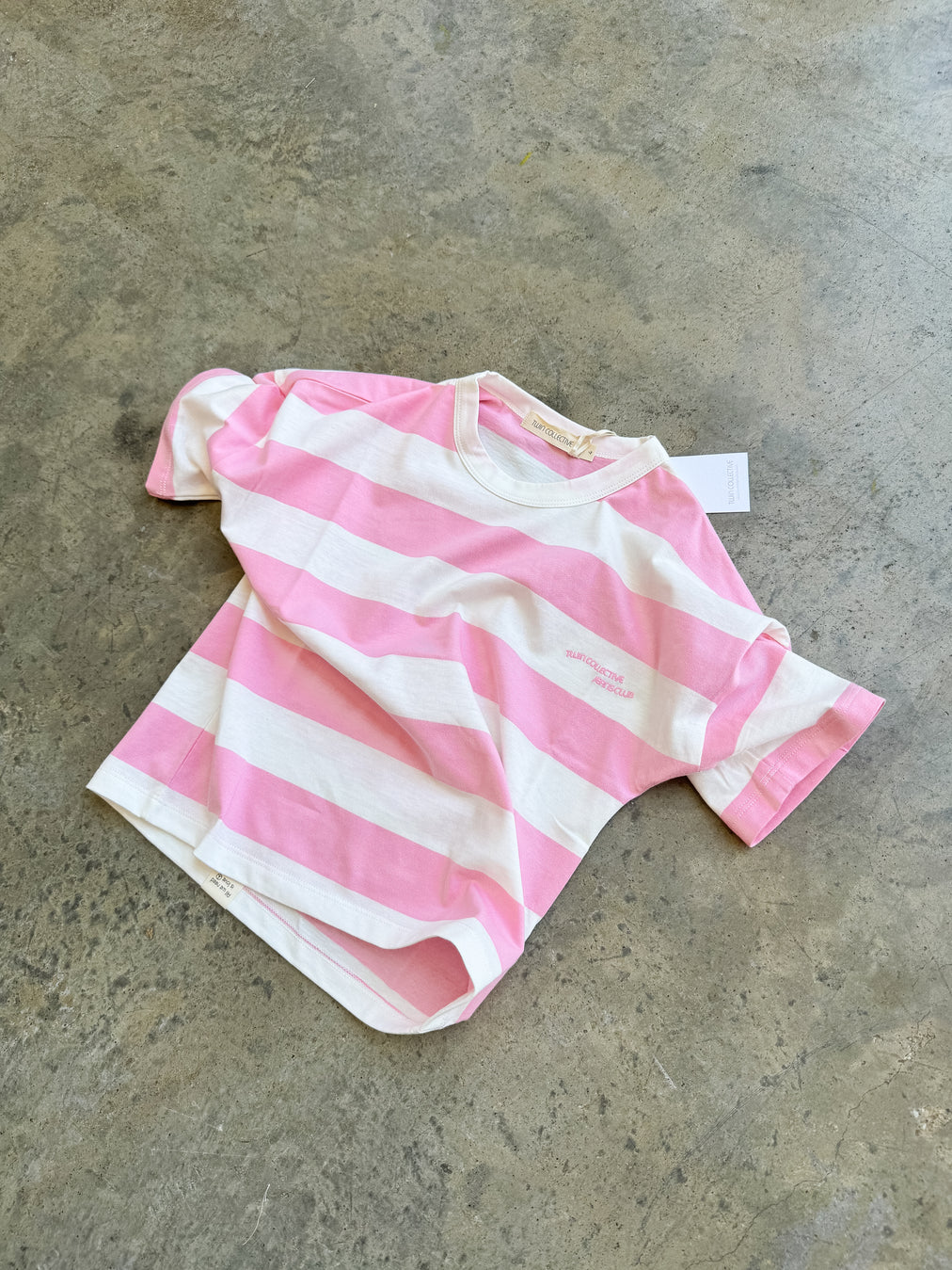 Twin Collective ~ Stripe Tee Candy Pink