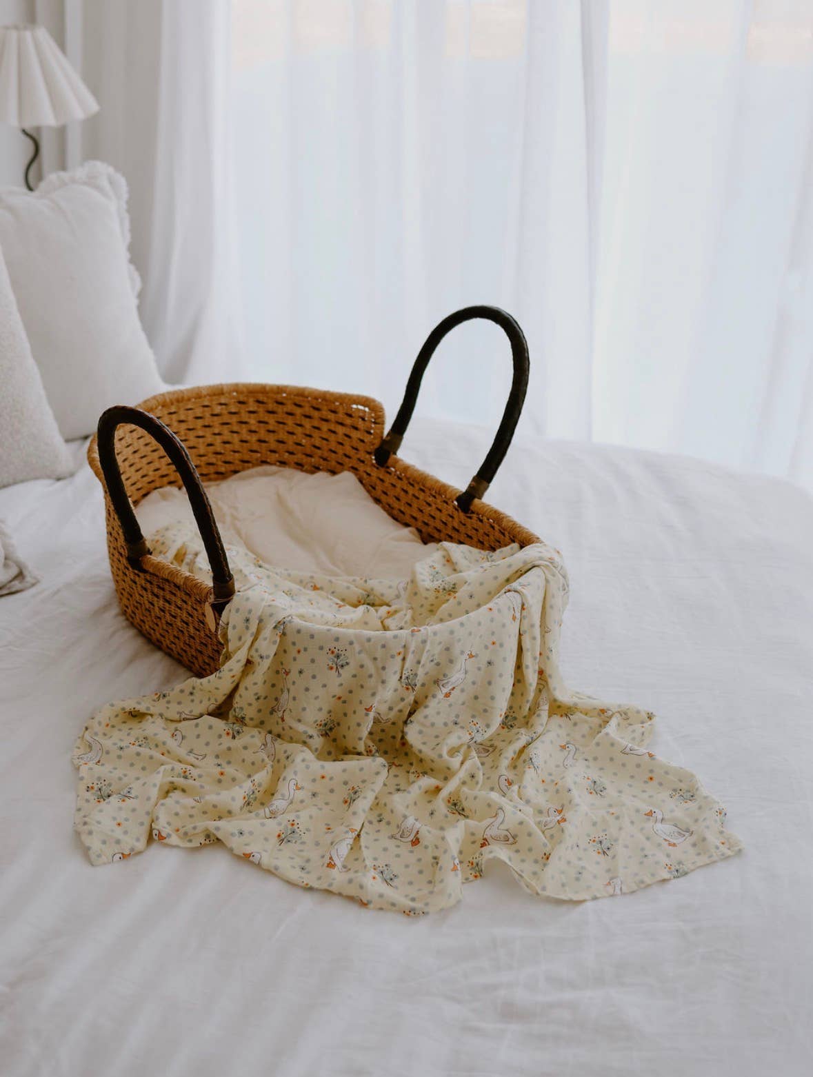 The Name Nest - French Geese Baby Swaddle Wrap