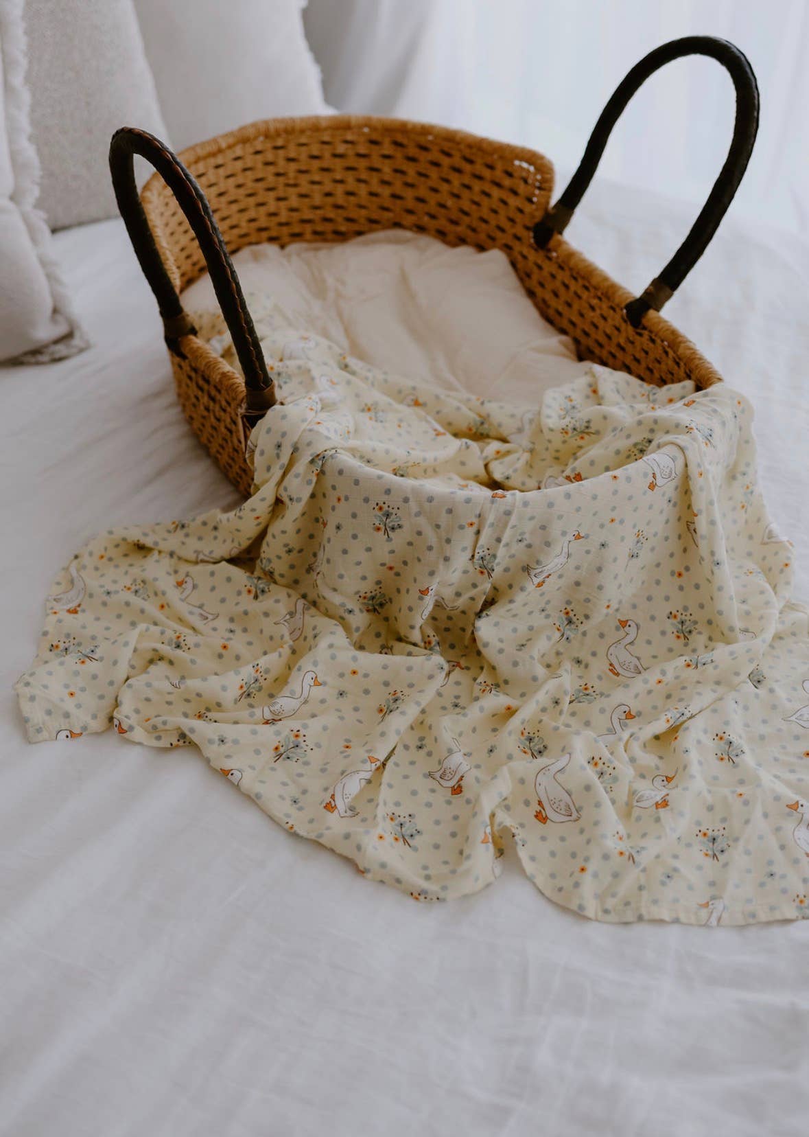 The Name Nest - French Geese Baby Swaddle Wrap