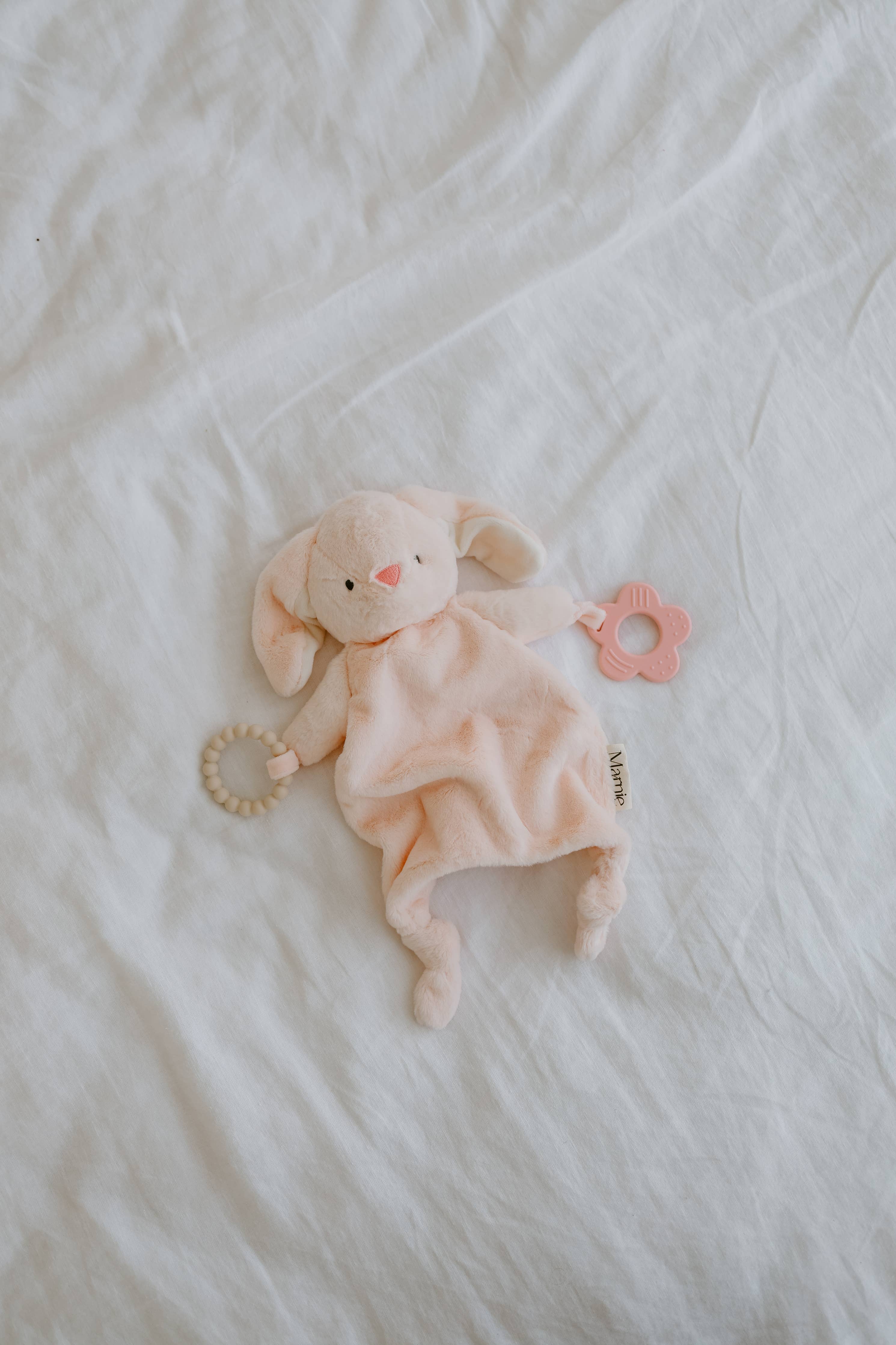 The Name Nest - Marnie Bunny Comforter and Teether Pink