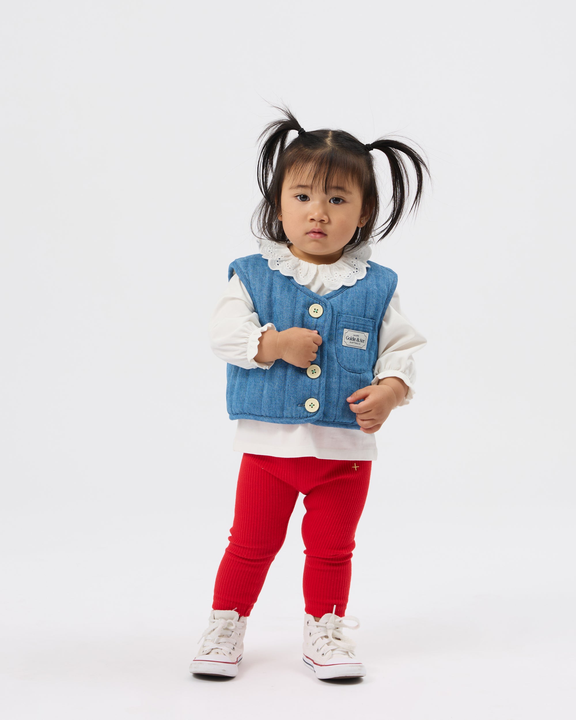 Goldie + Ace - Reversible Chambray Button Vest