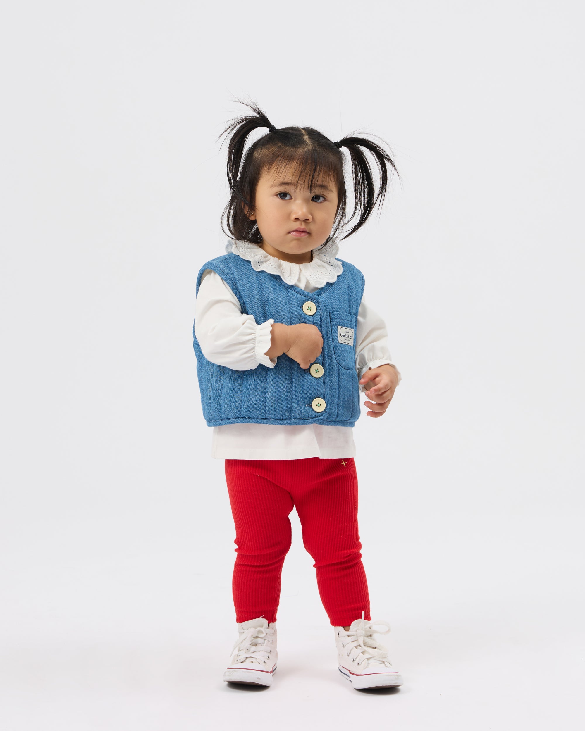 Goldie + Ace - Reversible Chambray Button Vest